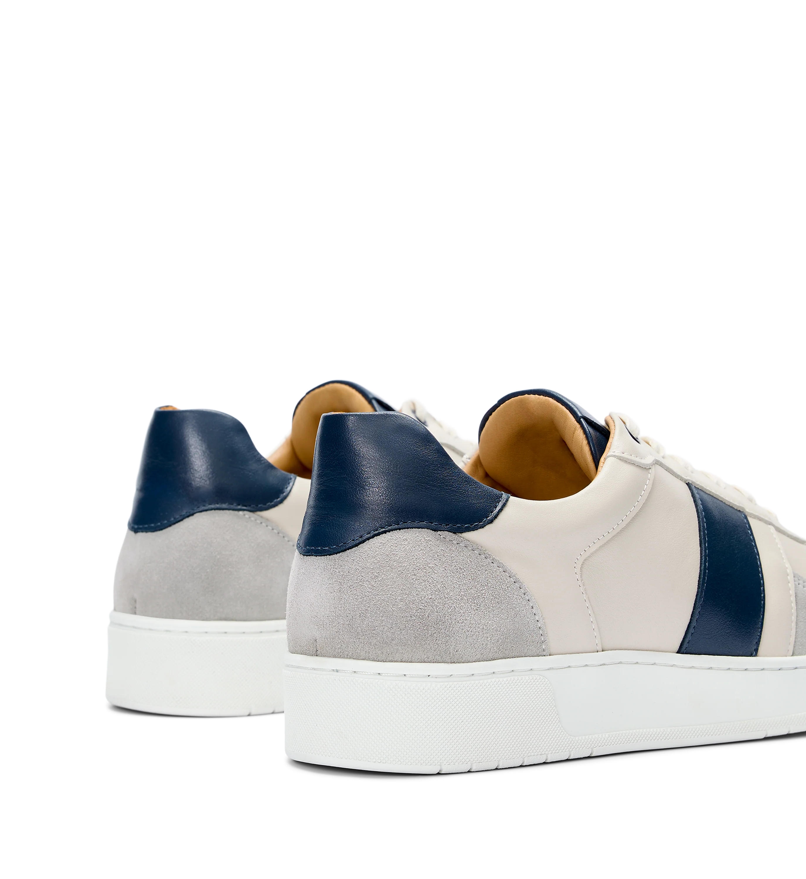 Caesium Ecru & Navy Leather Men's Sneakers