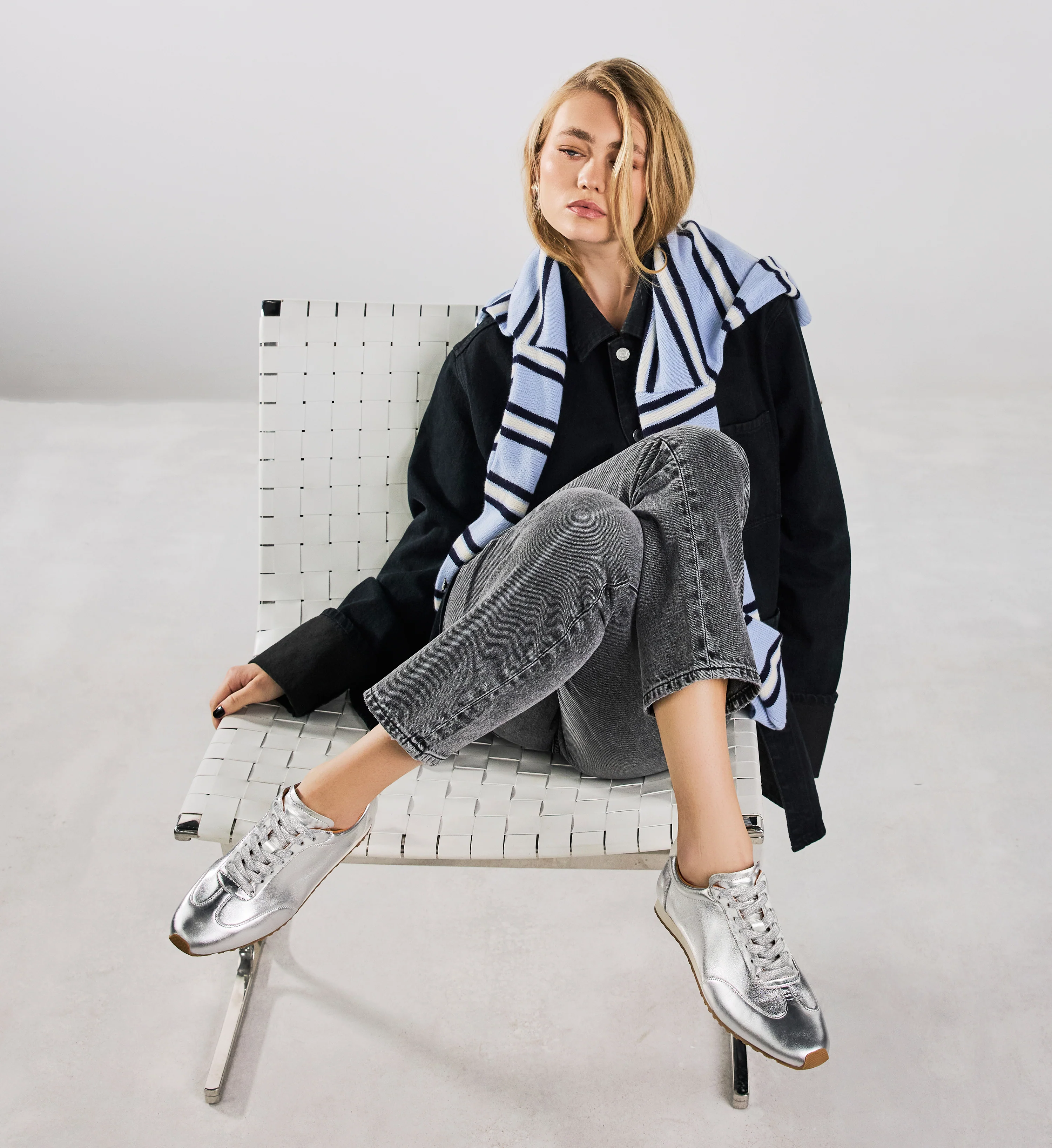 Gavia Silver leather Sneakers