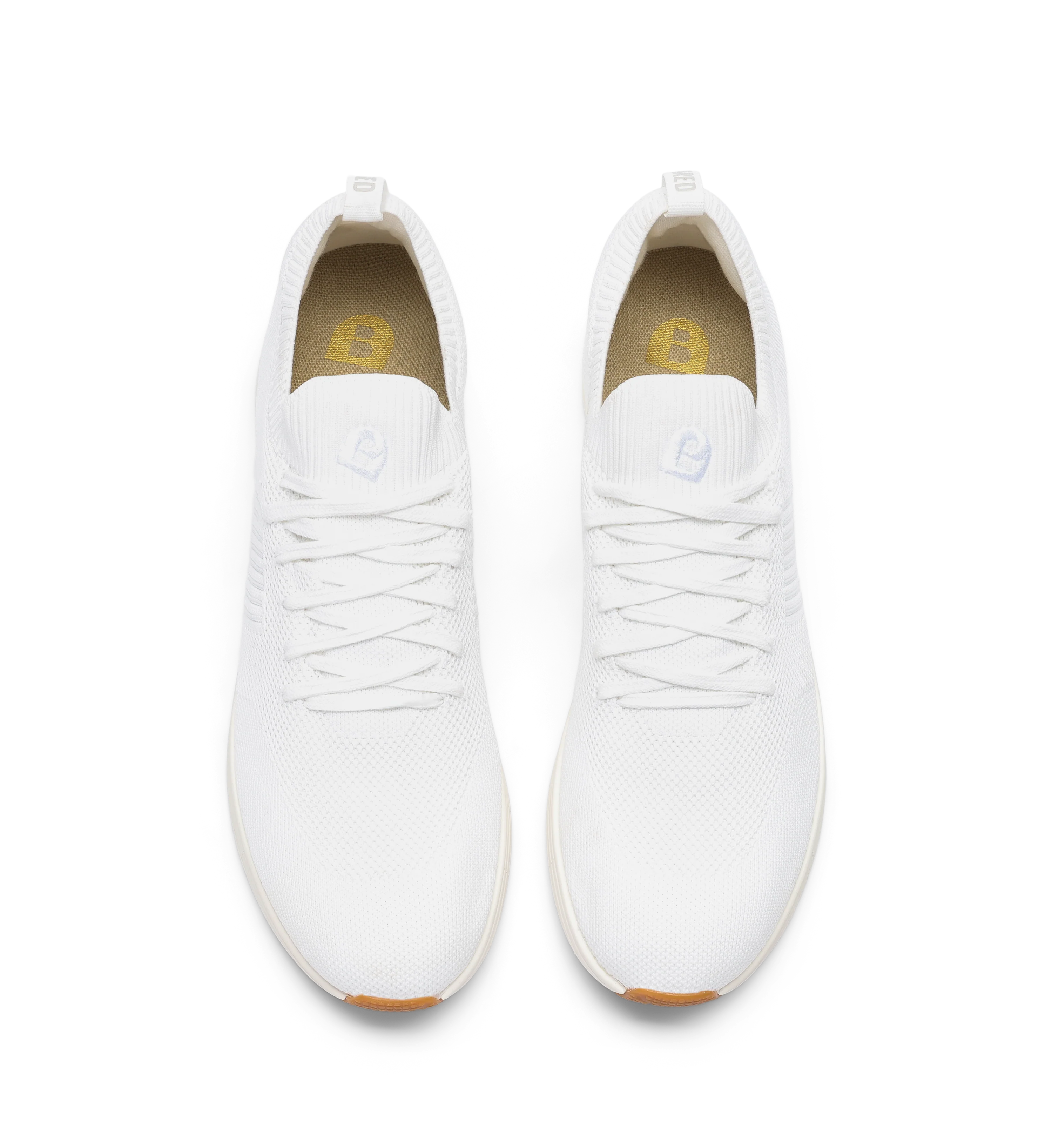 Jinzo White Knit Sneakers
