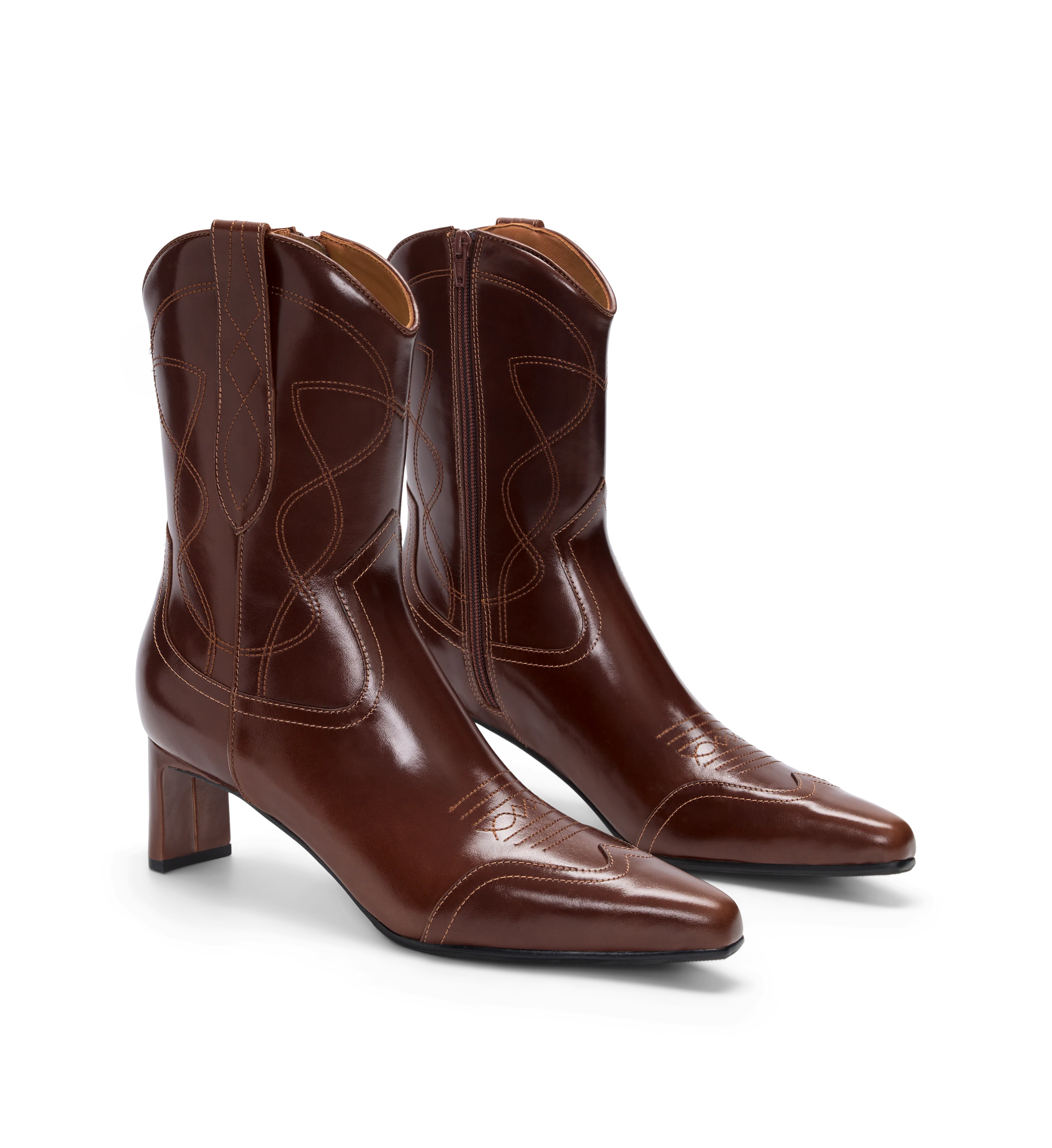 Willet Golden Tan Leather Heeled Boots