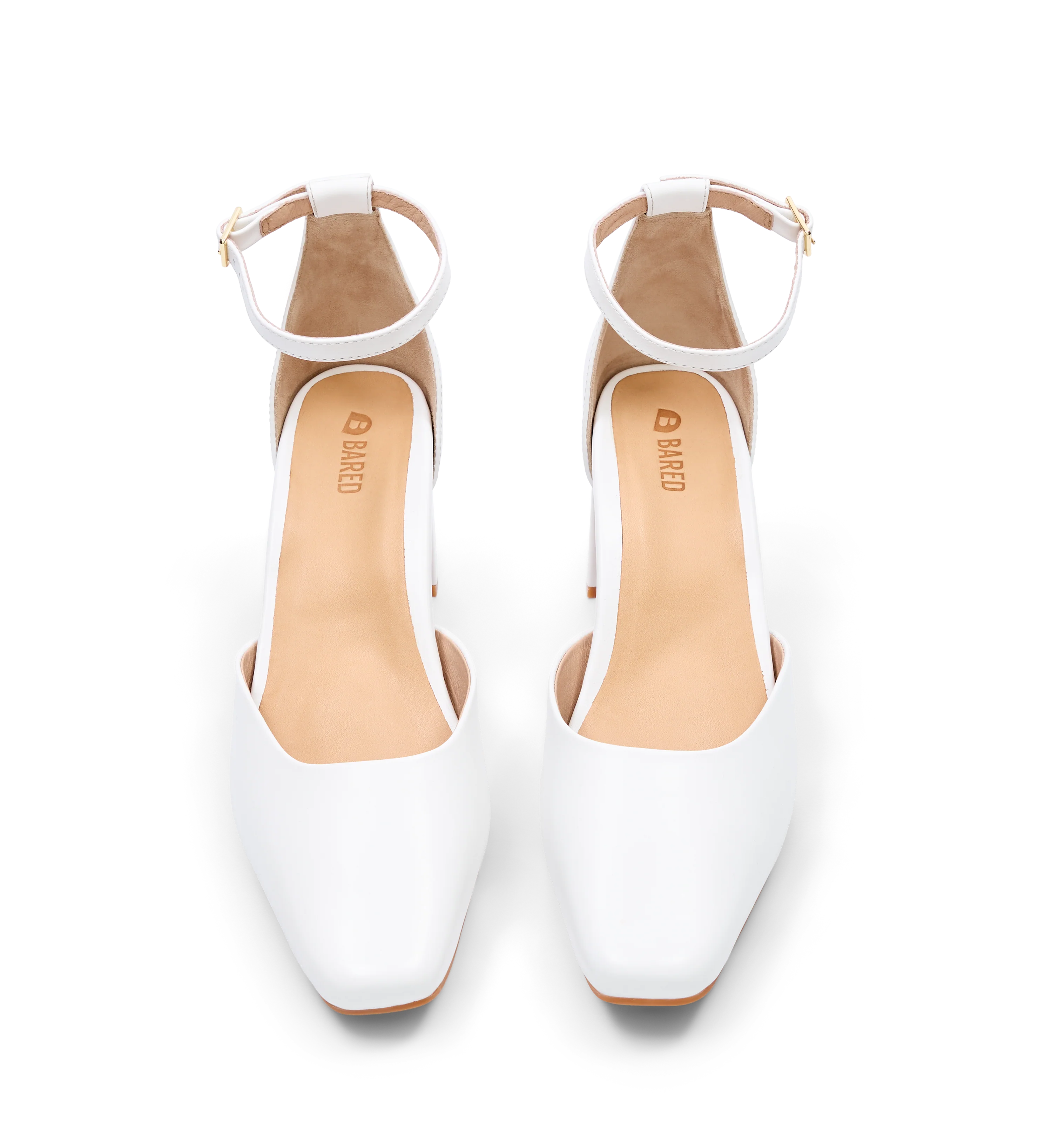 Gavilan White Leather Low Heels