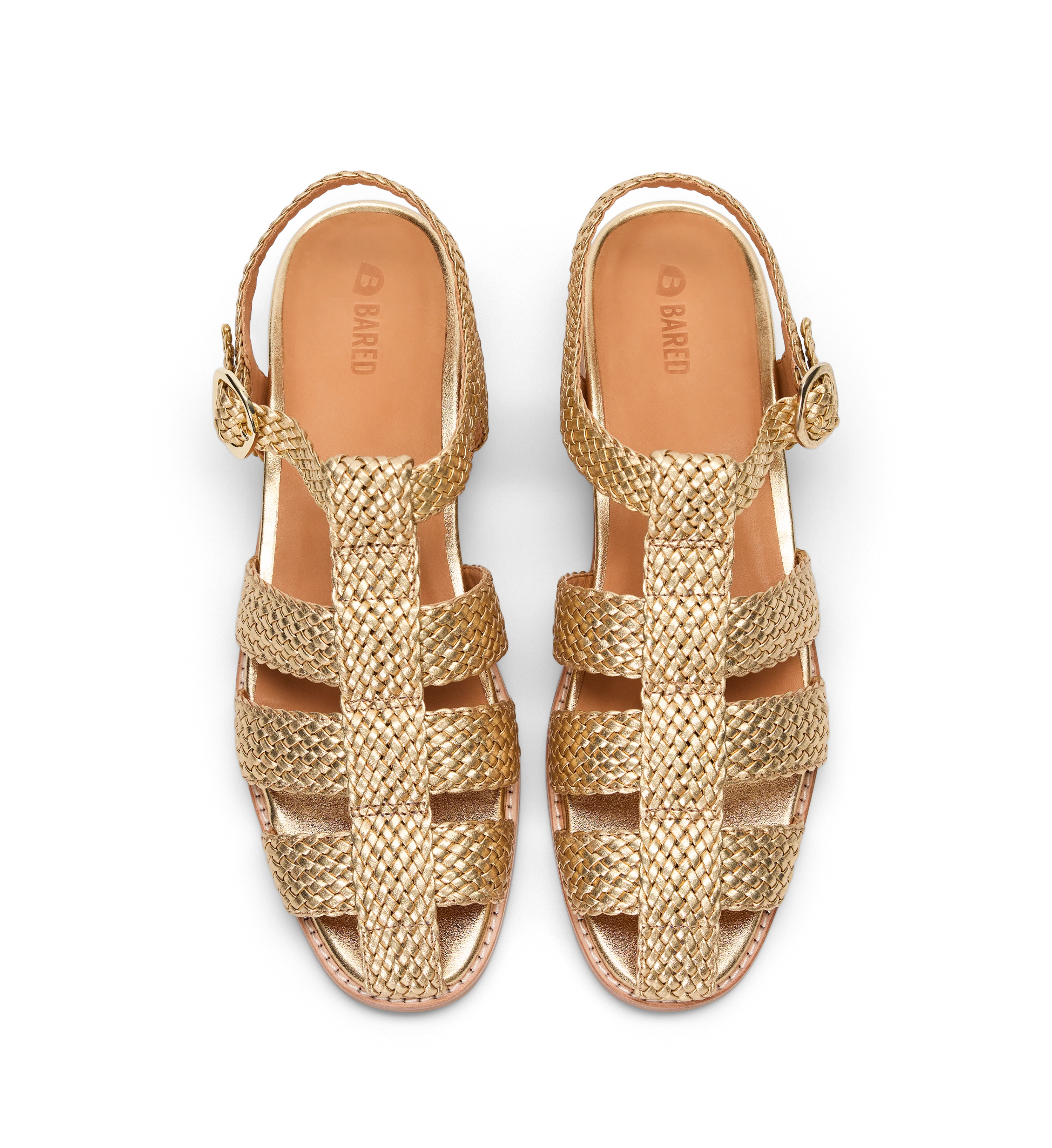 Kookaburra Gold Woven Leather Casual Flats