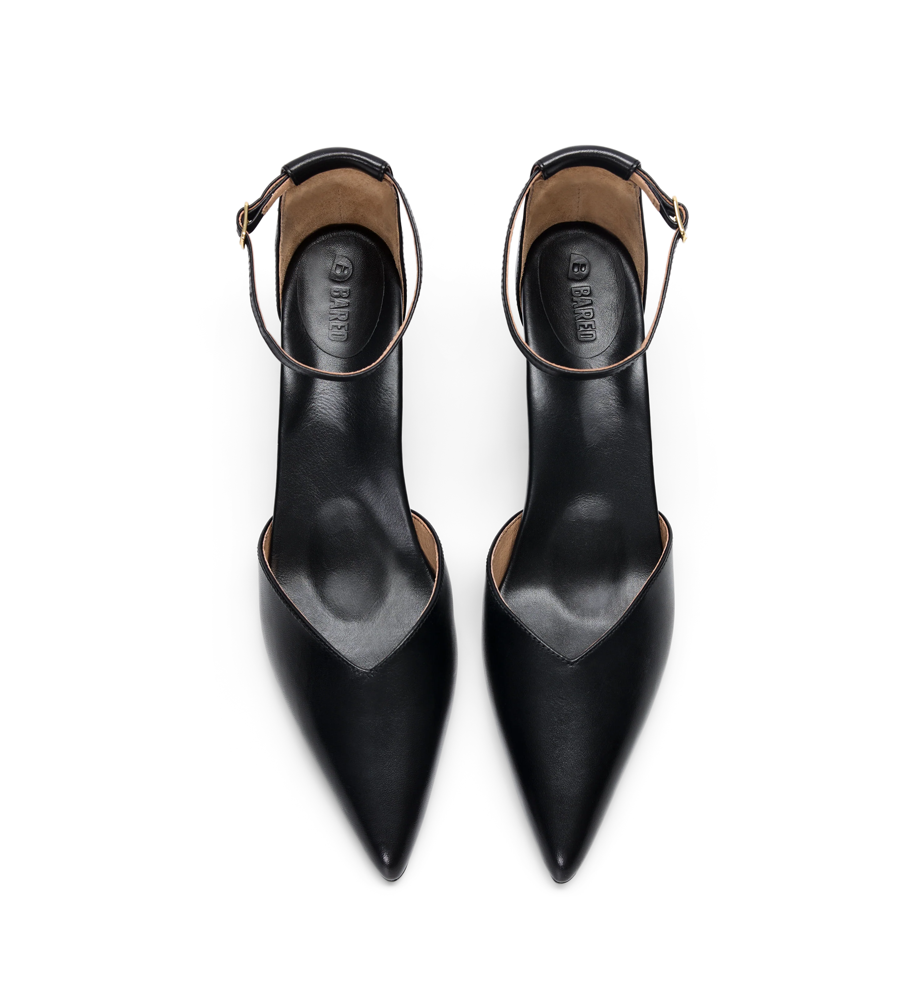 Lark Black leather Low Heels