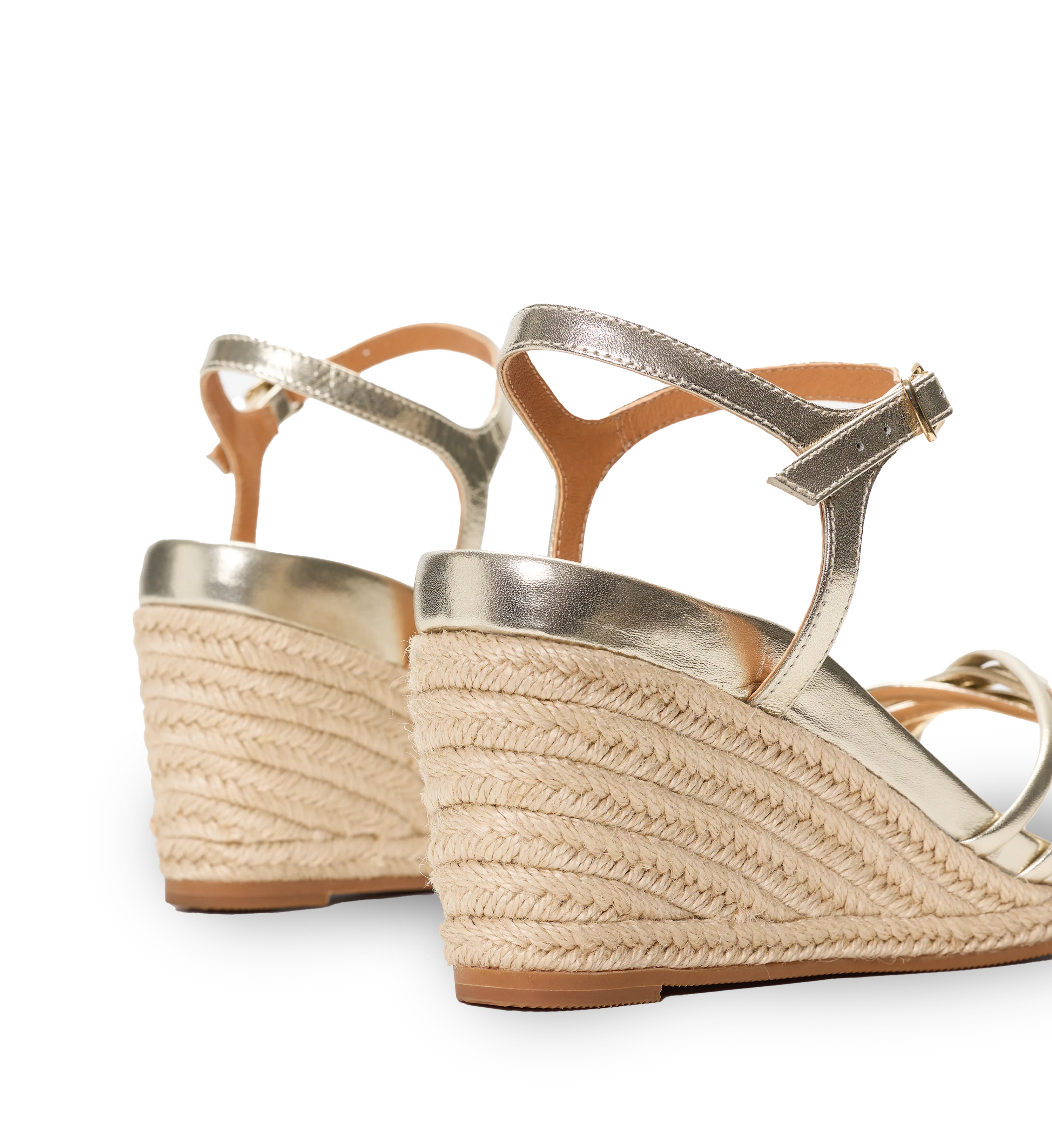 Penelopina Soft Gold Leather Wedges