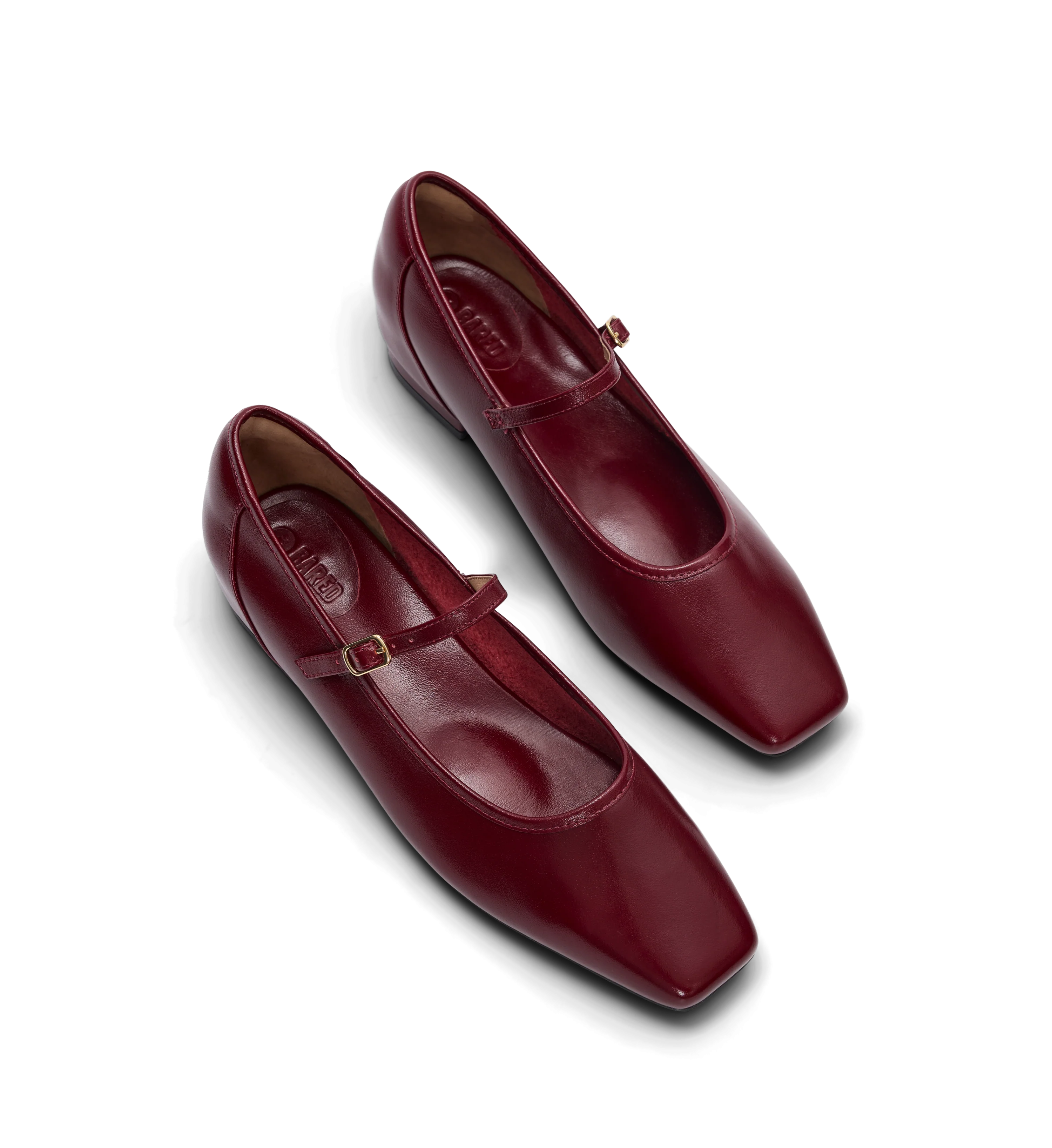 Surfbird Dark Cherry Red Leather Ballet Flats