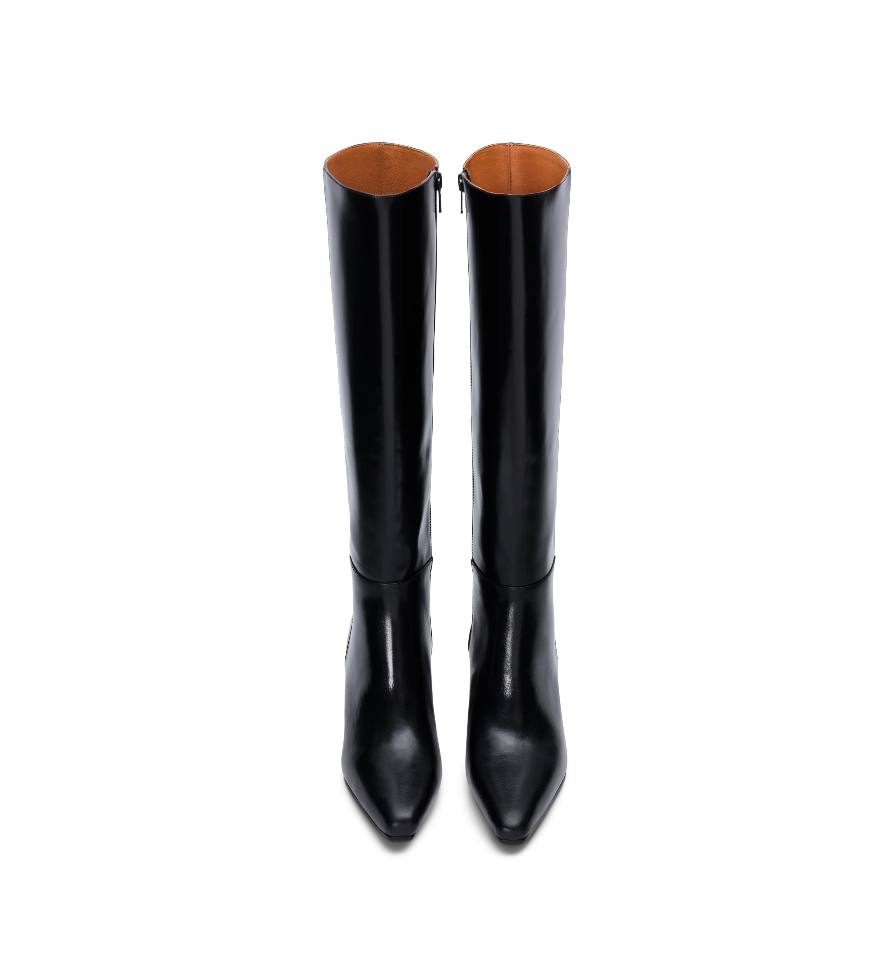 Cacique Black Boxed Leather Knee High Boots