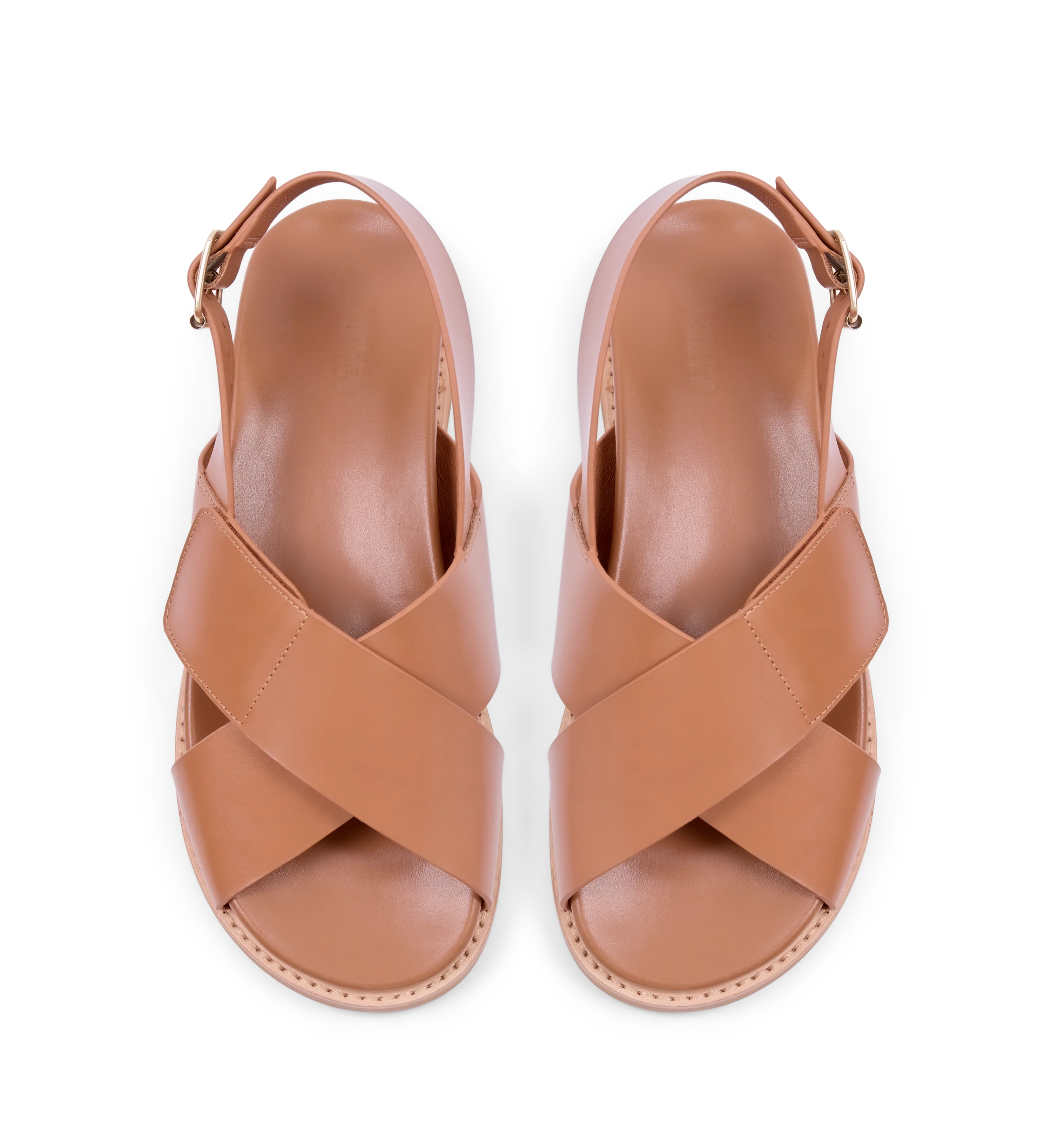Lari Dark Tan Leather Chunky Sandals