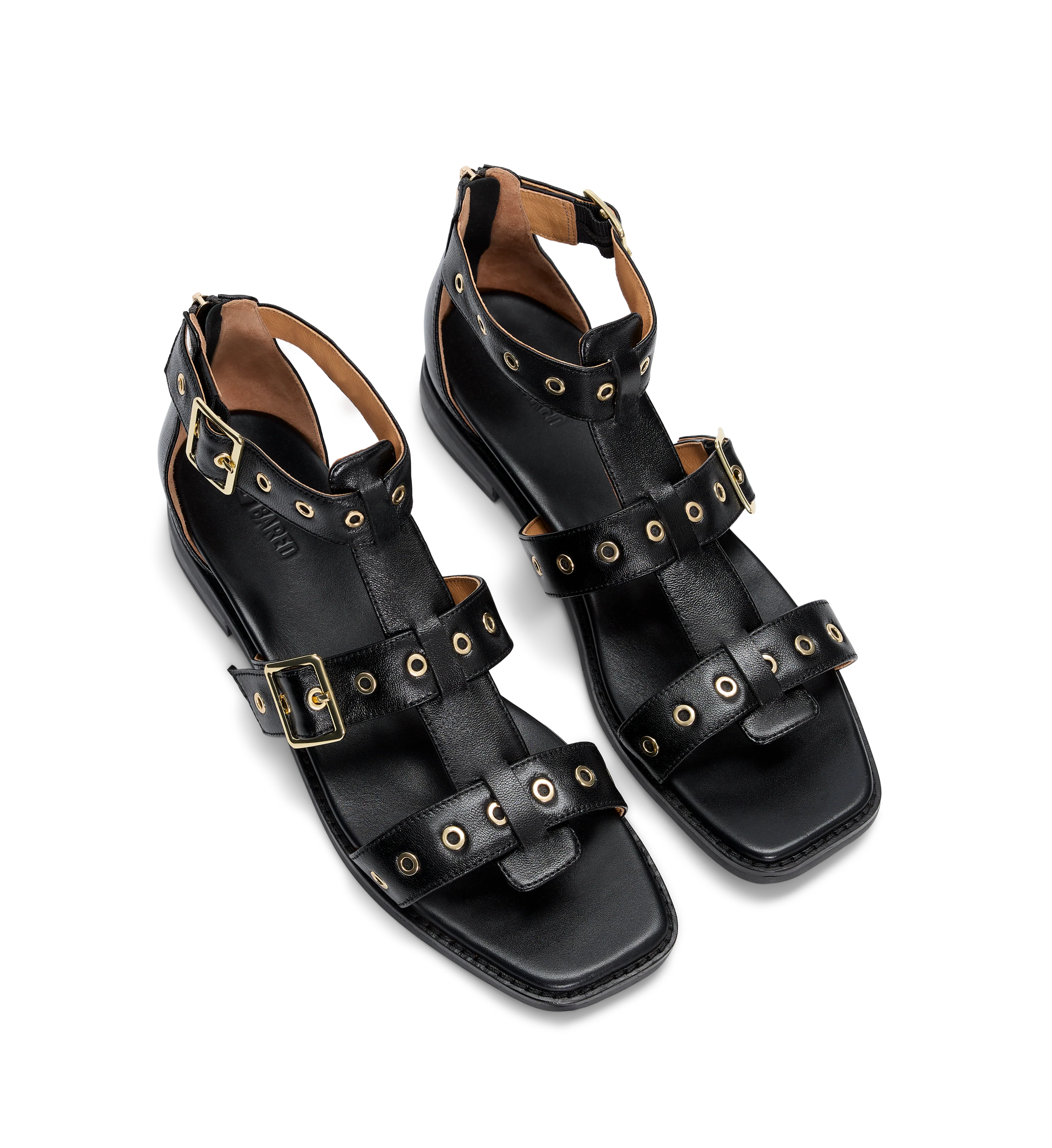 Nigrita Black Leather & Hardware Sandals