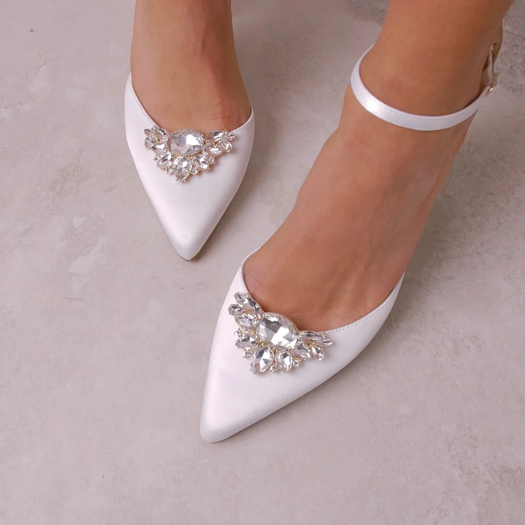 Bridal Shoe Clips - Crystal & Gold