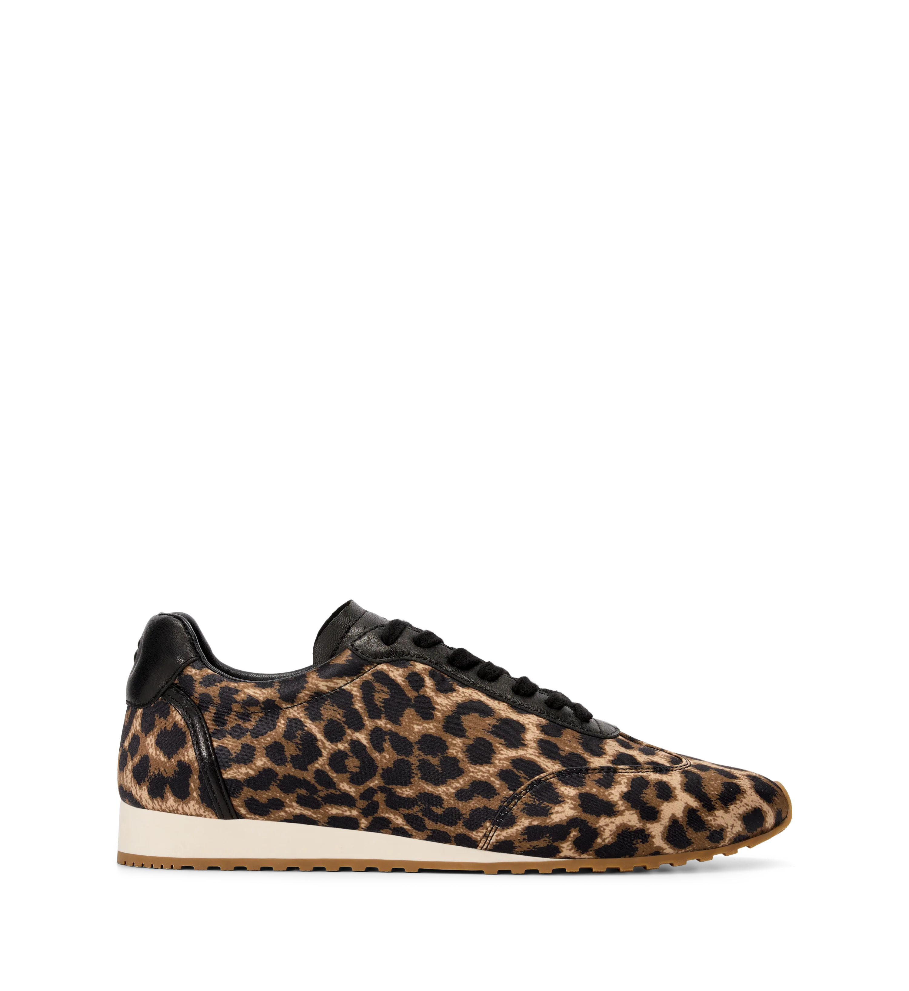 Gavia Leopard Print Satin & Leather Sneakers
