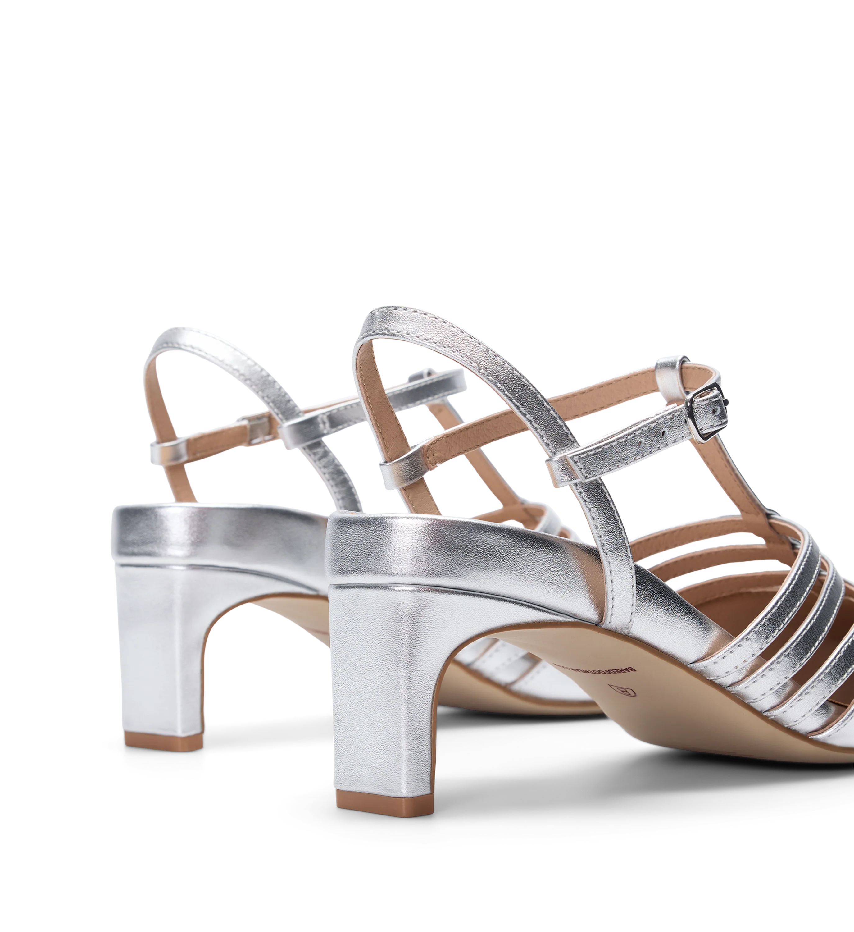 Calliope Silver Leather Low Heels