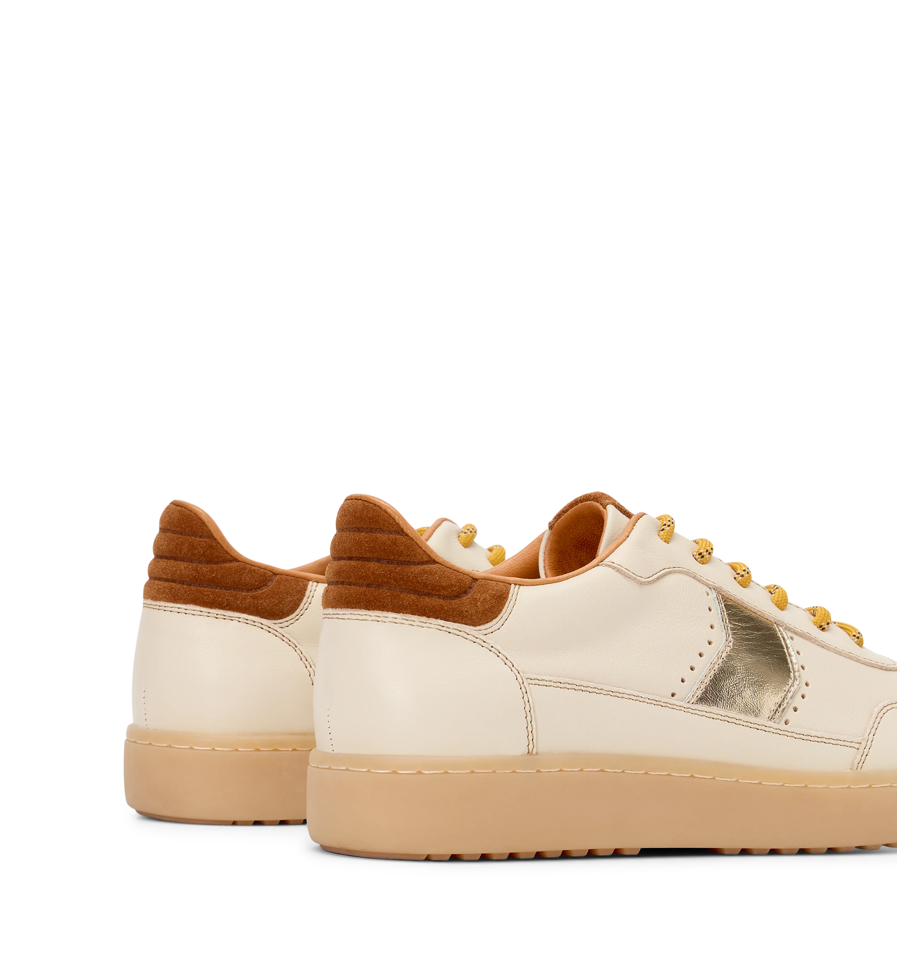 Amakihi Ecru Glimmer Leather & Suede Sneakers