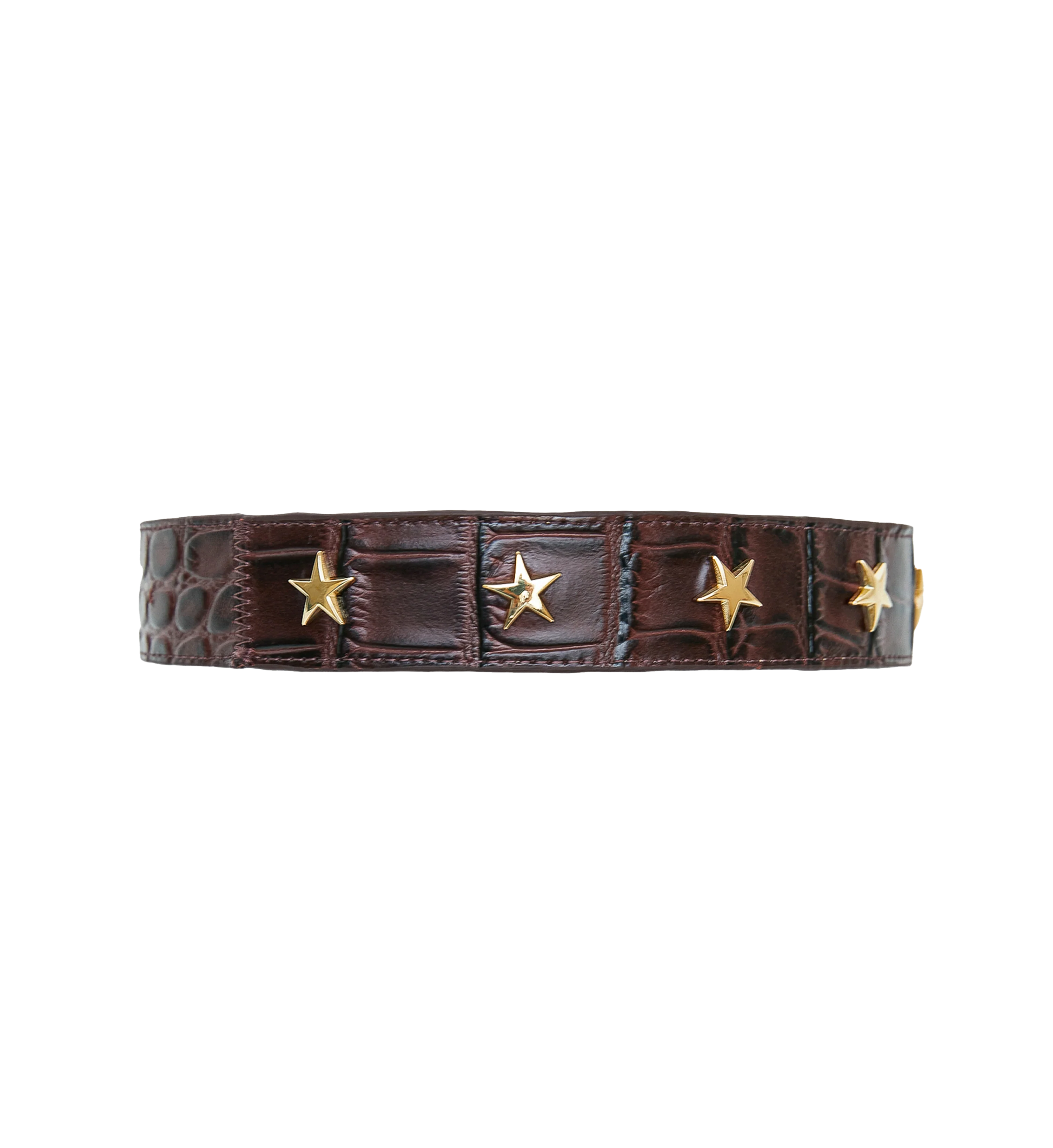 Dog Collar & Lead Burgundy Croc Leather