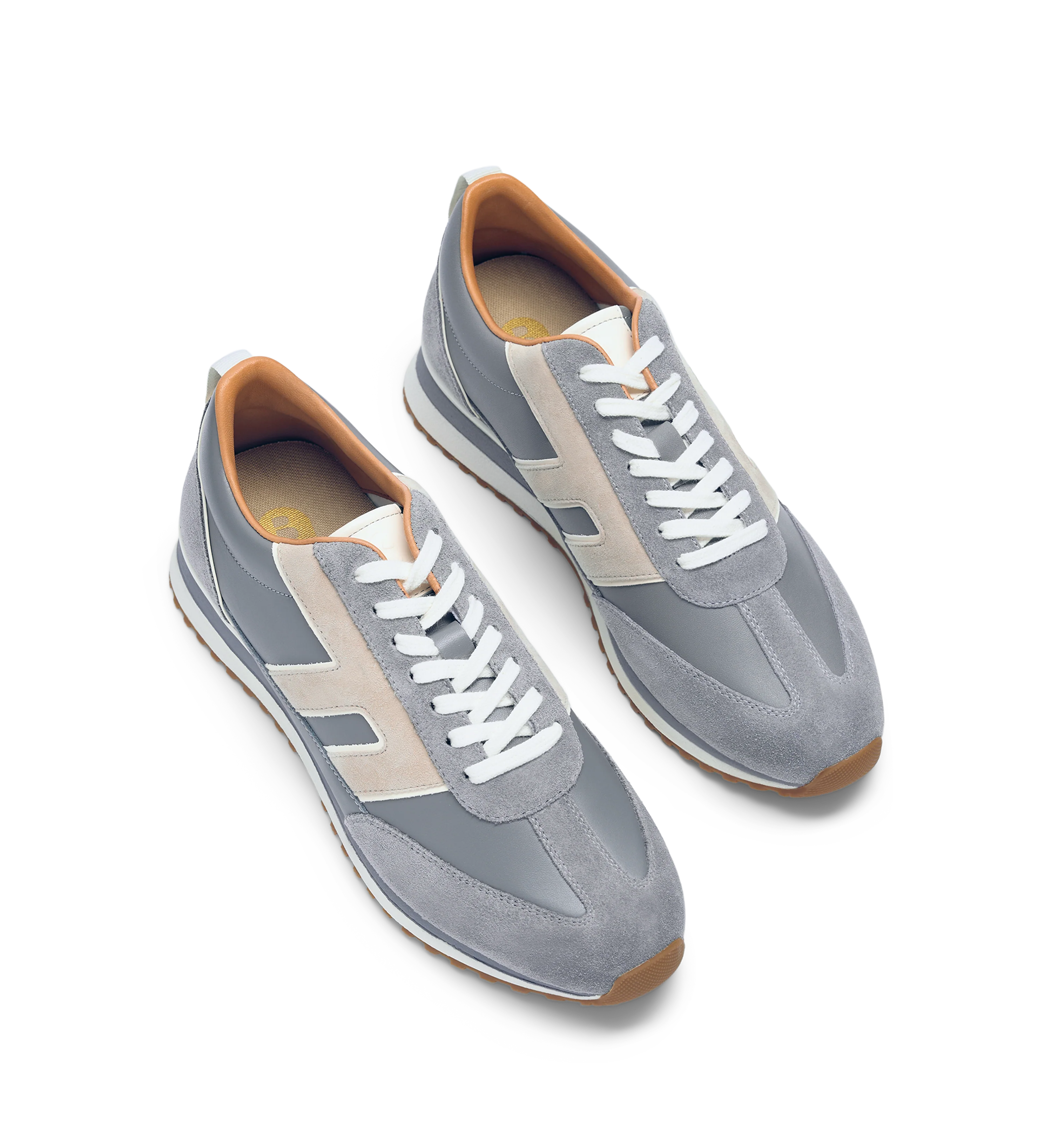 Stork Ice Blue Leather & Suede Sneakers