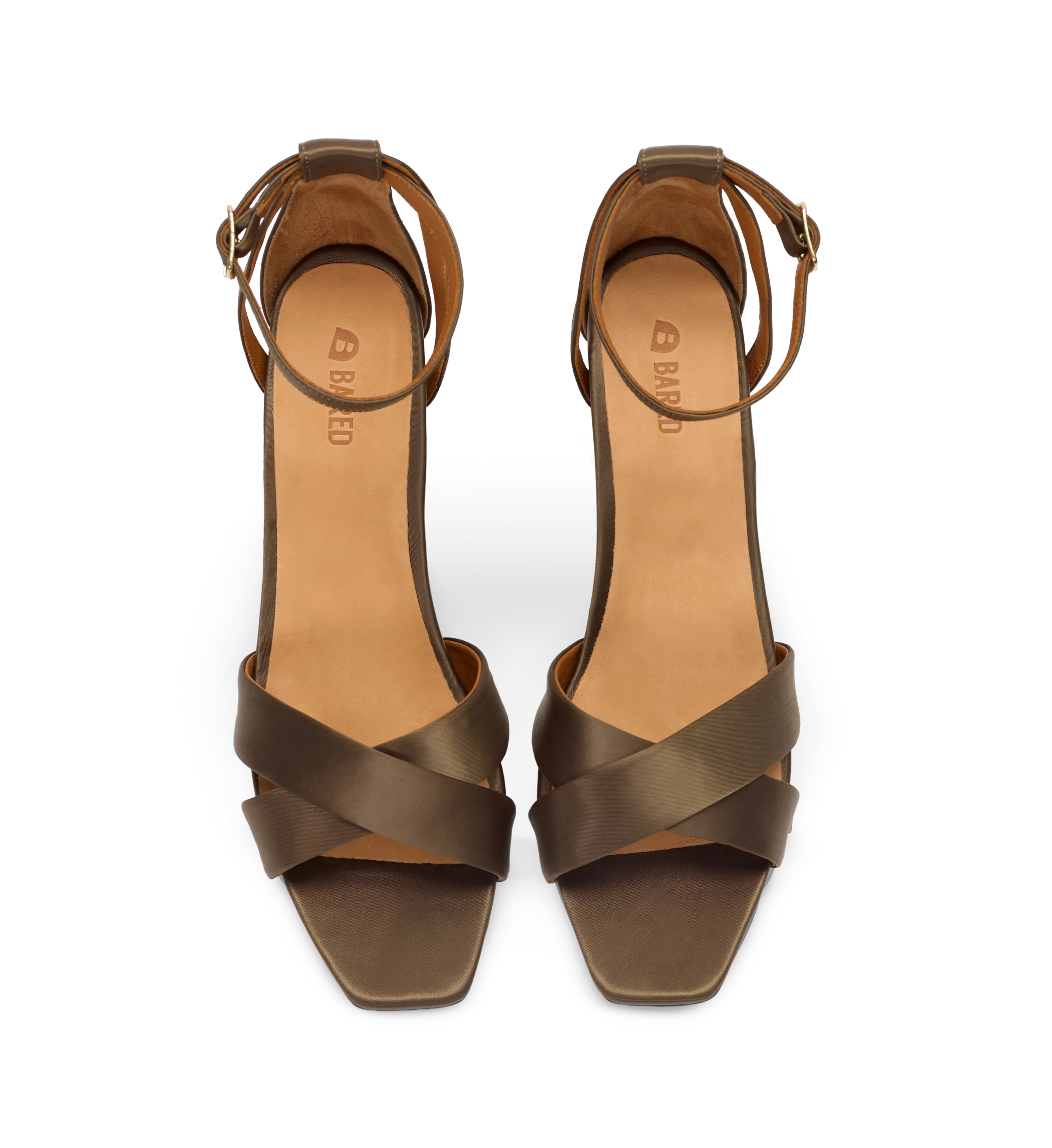 Nuthatch Olive Green Satin High Heels