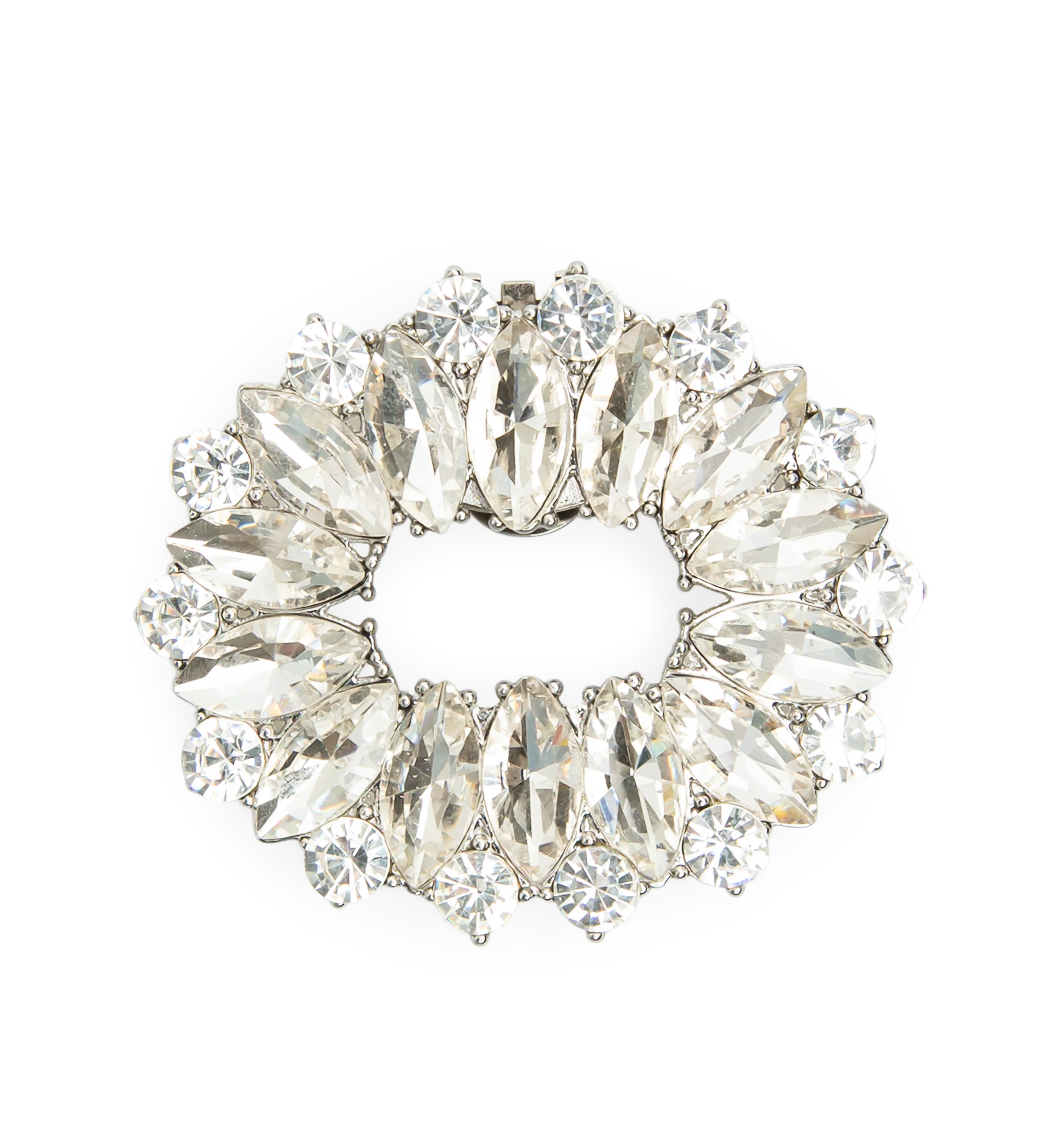 Bridal Shoe Clips - Crystal & Silver