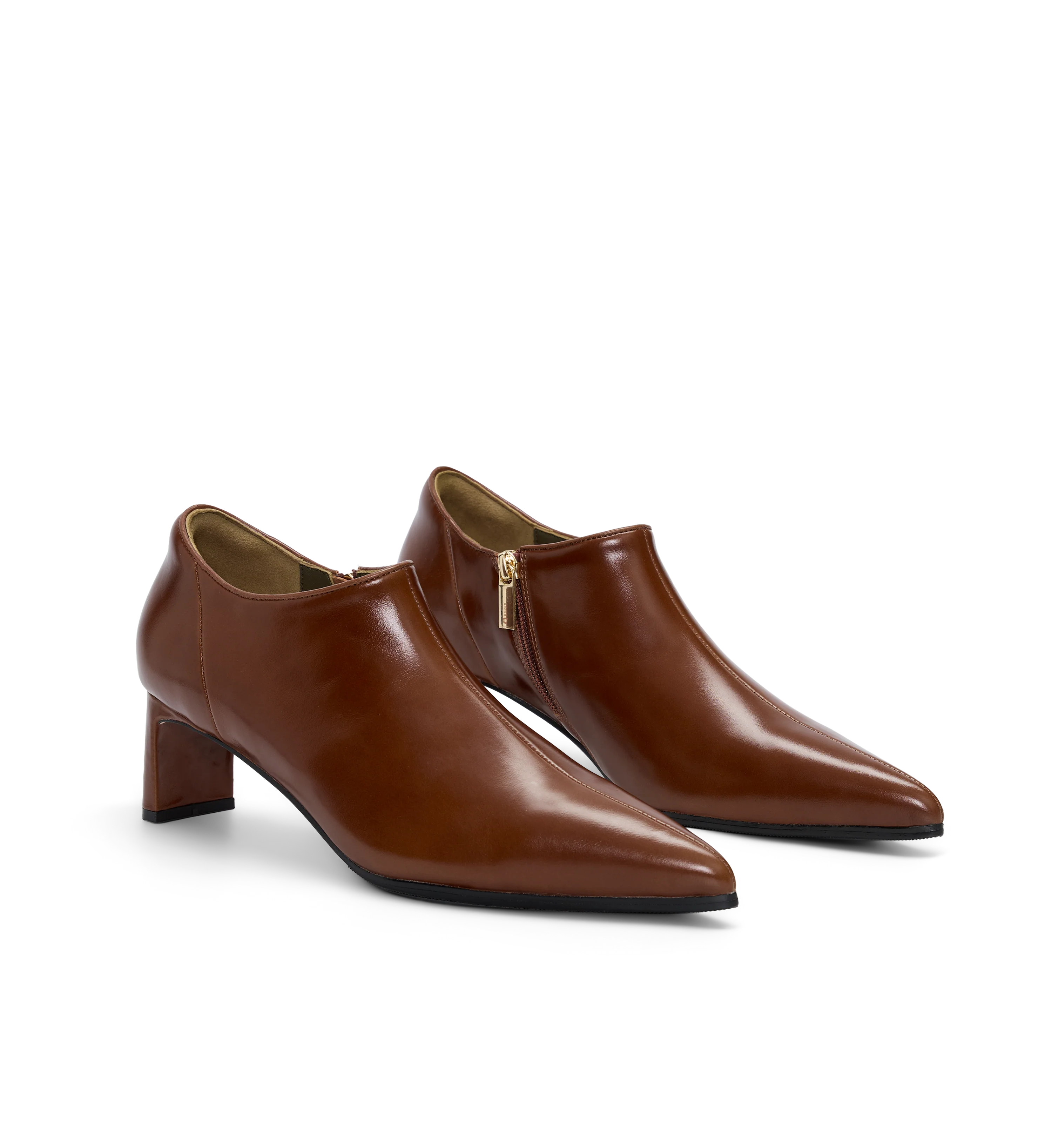 Habia Golden Tan Leather Heeled Boots