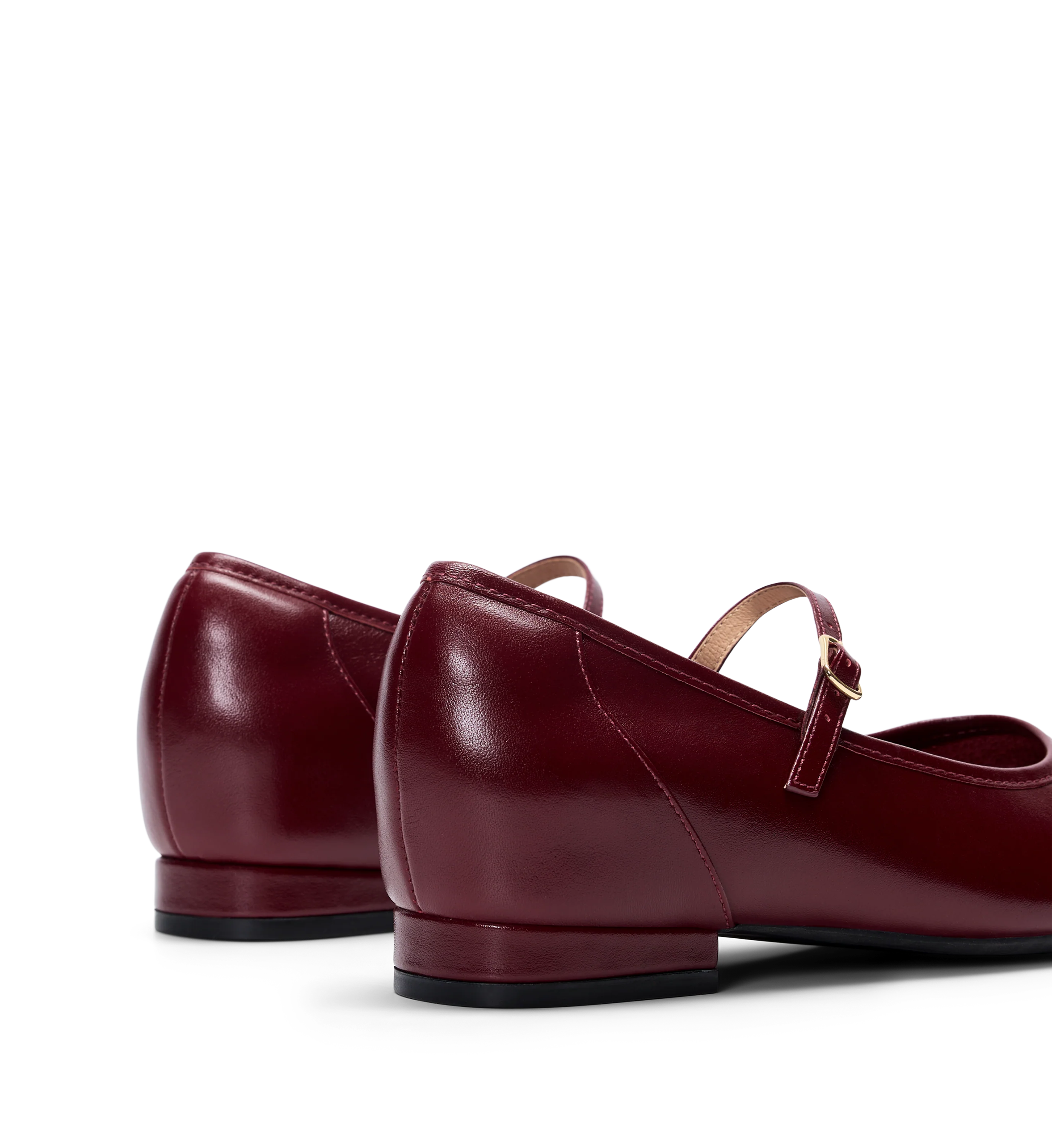 Surfbird Dark Cherry Red Leather Ballet Flats