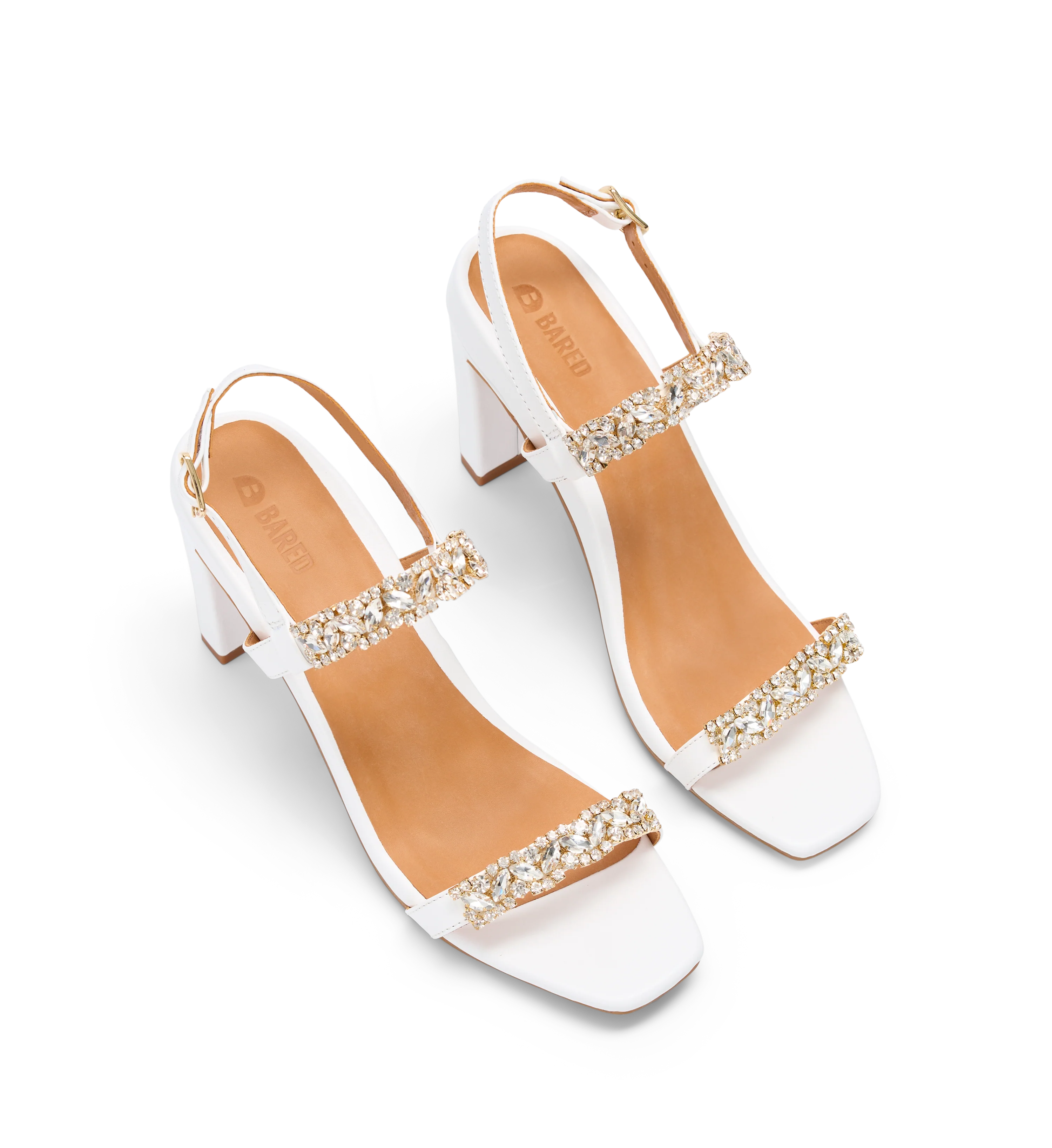 Chilia White Leather & Hardware High Heels
