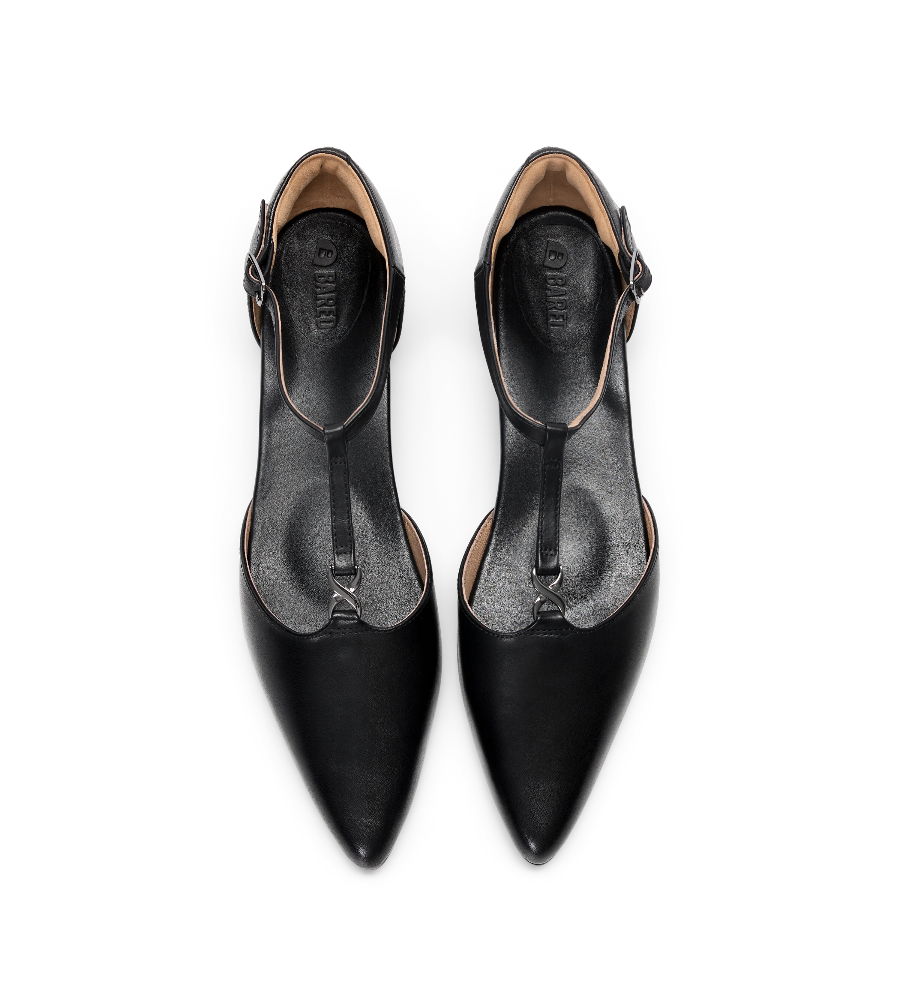 Avocet Black Leather & Hardware Flats