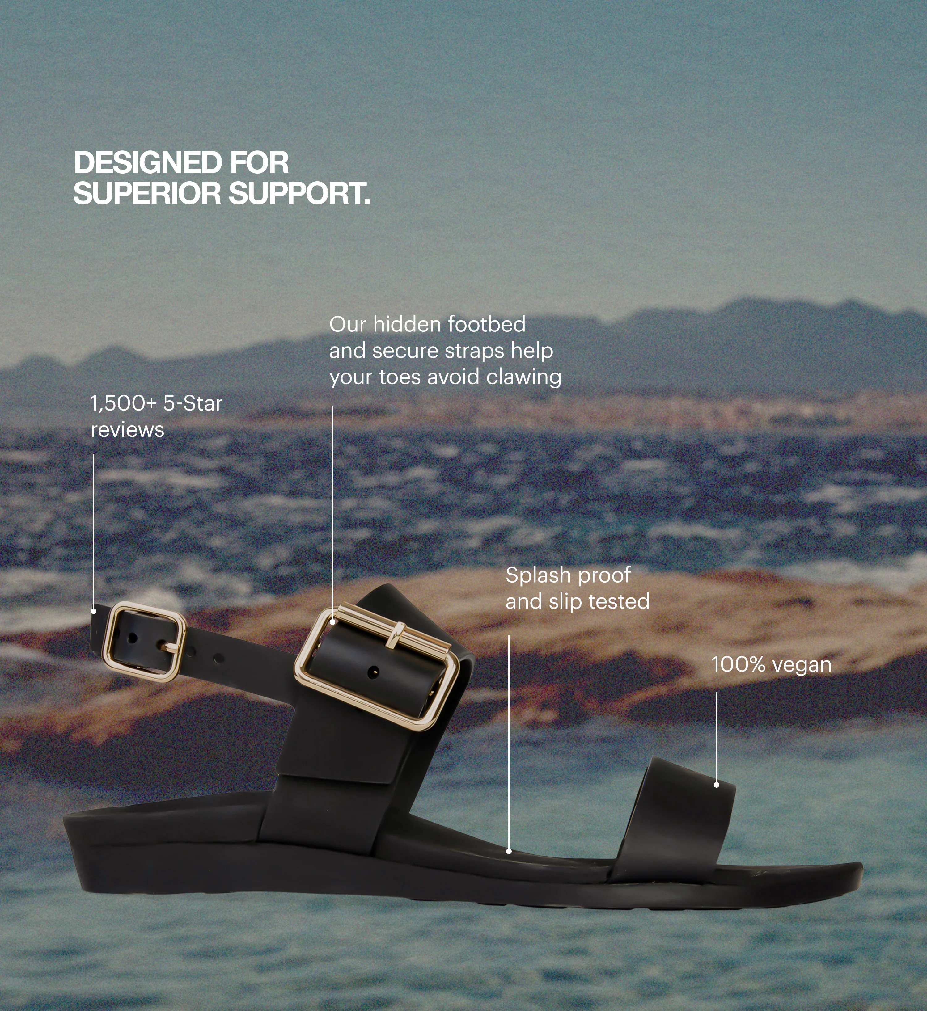 Sanderlings Midnight Rubber Flat Sandals