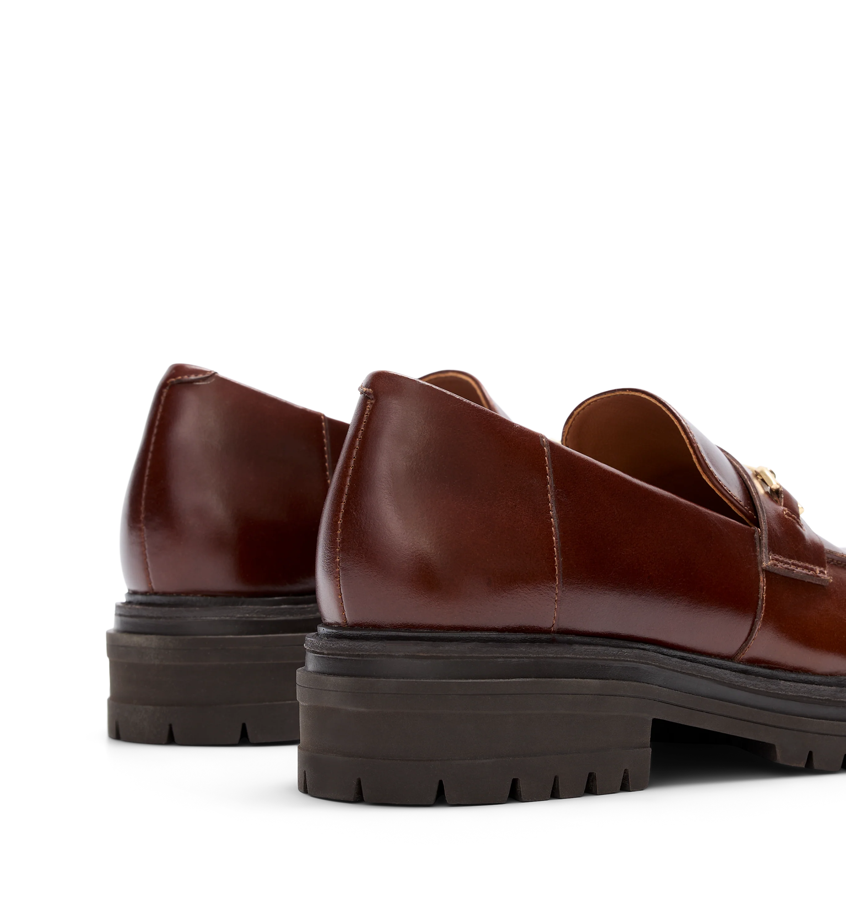 Wedgebill Golden Tan Leather & Hardware Loafers