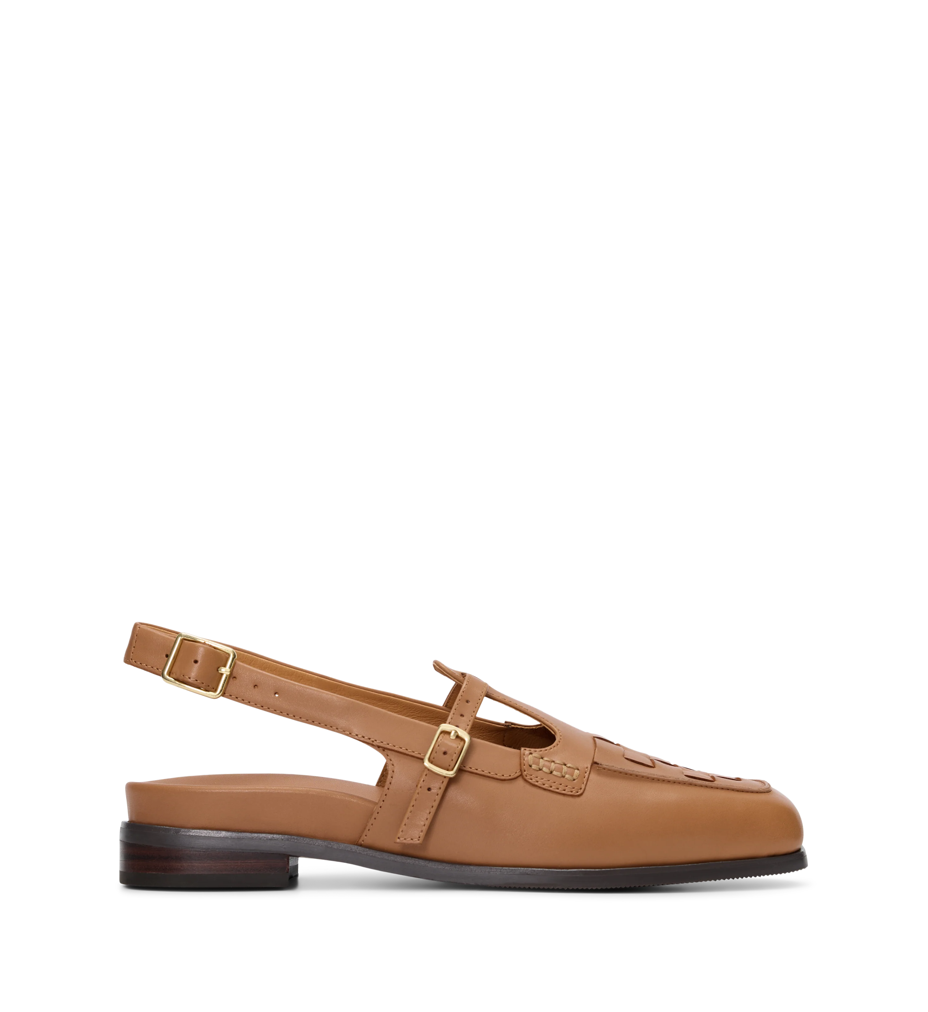 Eclectus Tan Leather Flats