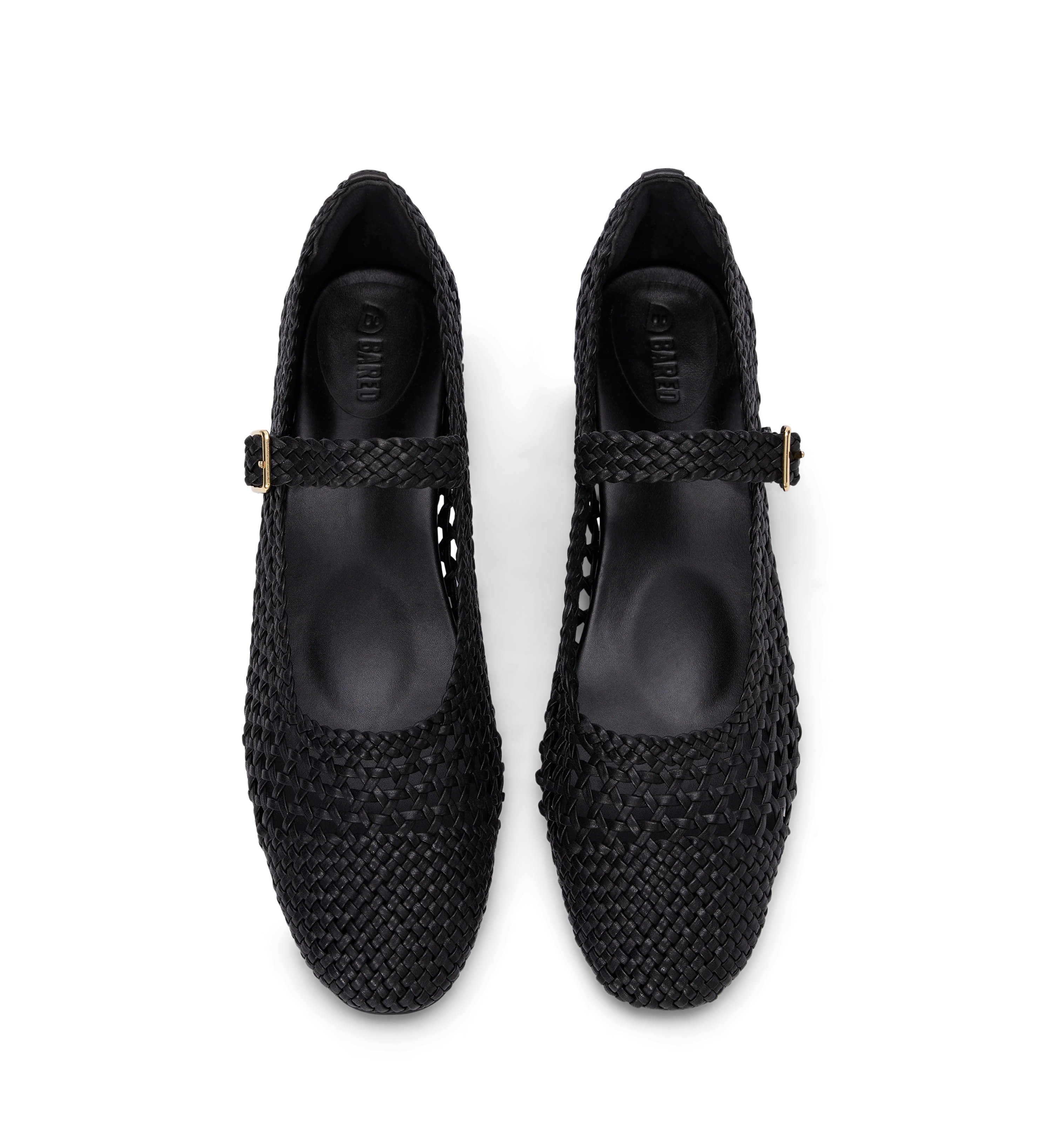 Whip Black Braided Leather Ballet Flats