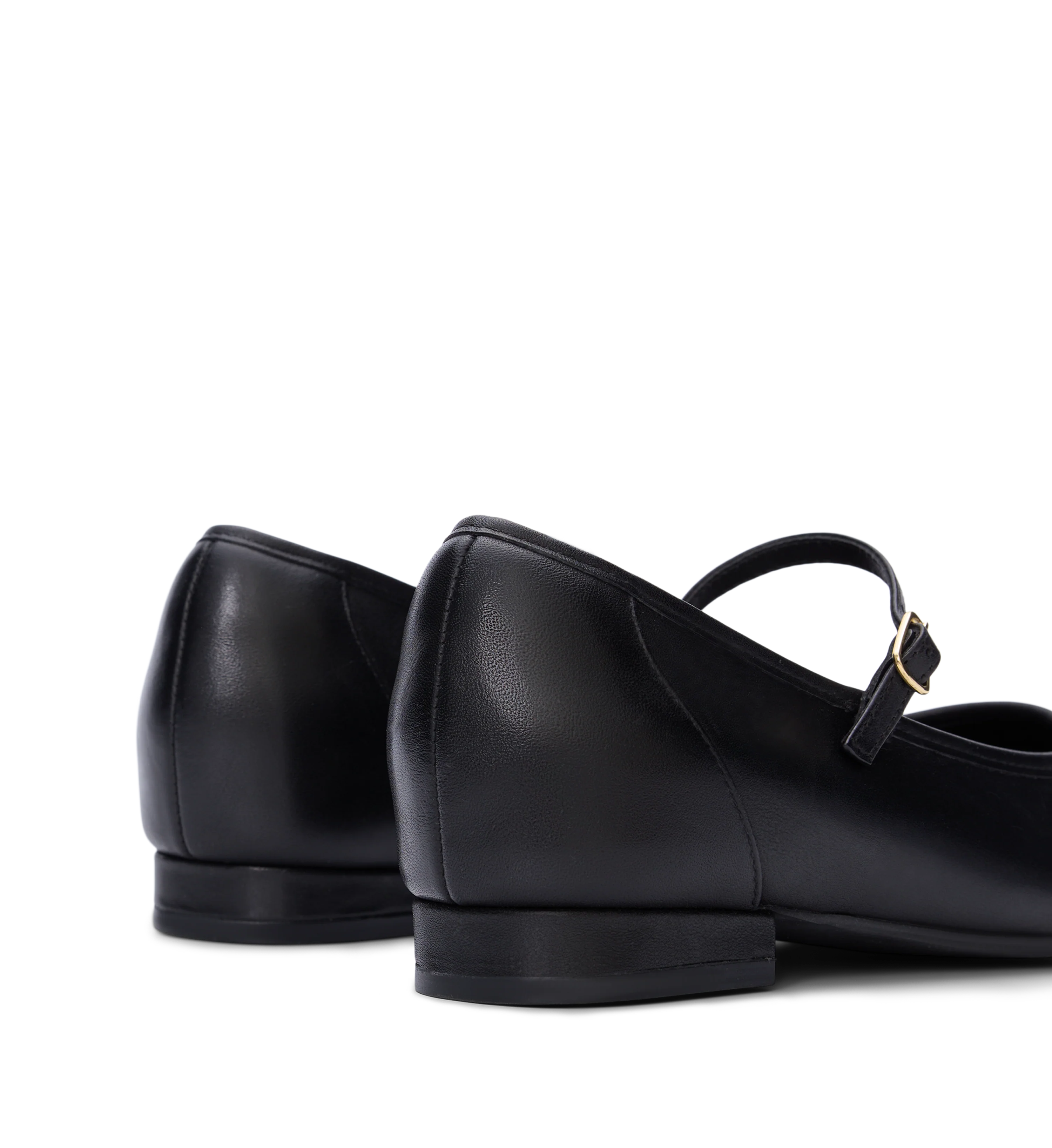 Surfbird Black Leather Ballet Flats