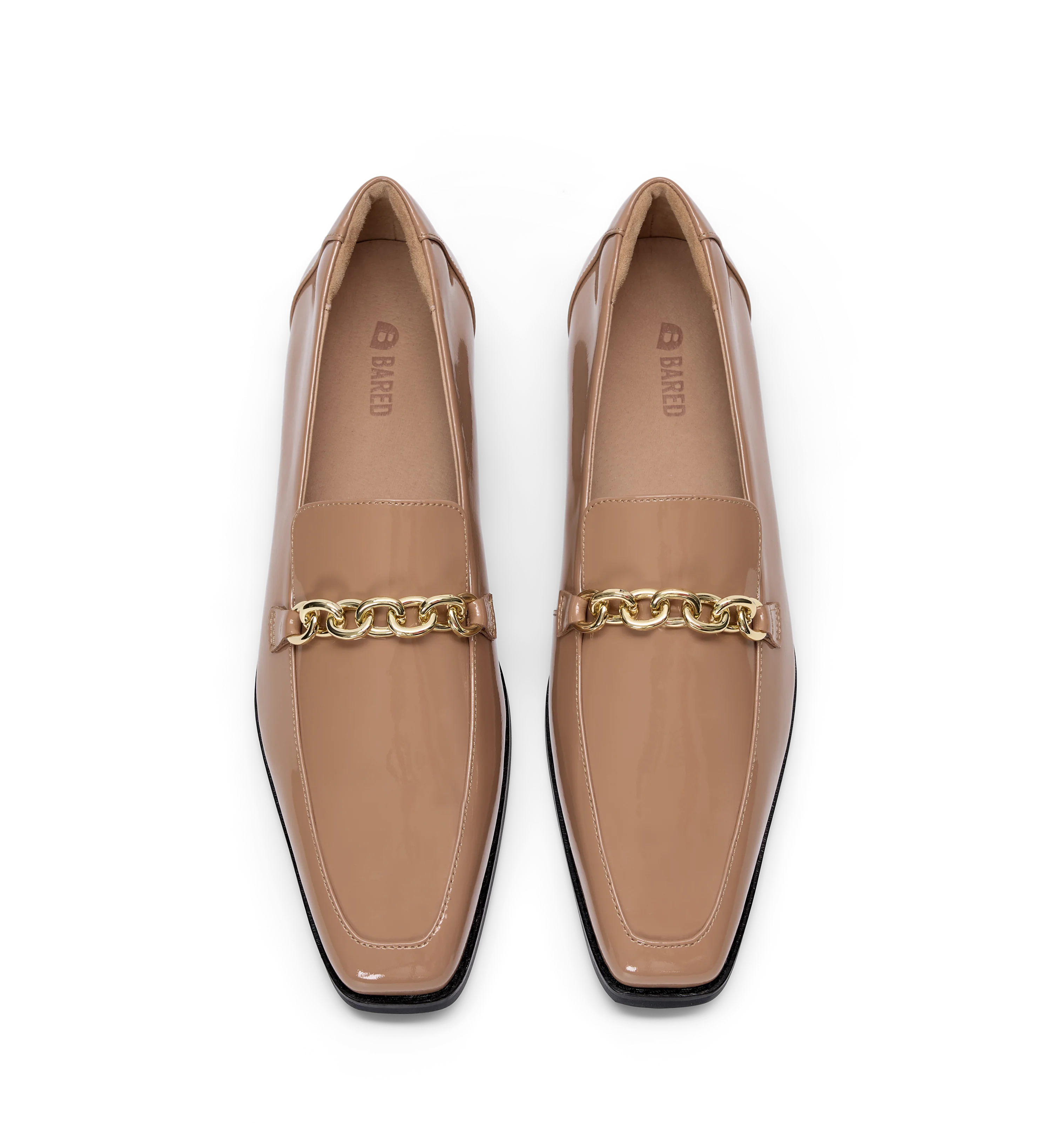 Whooper Blush Beige Patent Leather & Hardware Loafers