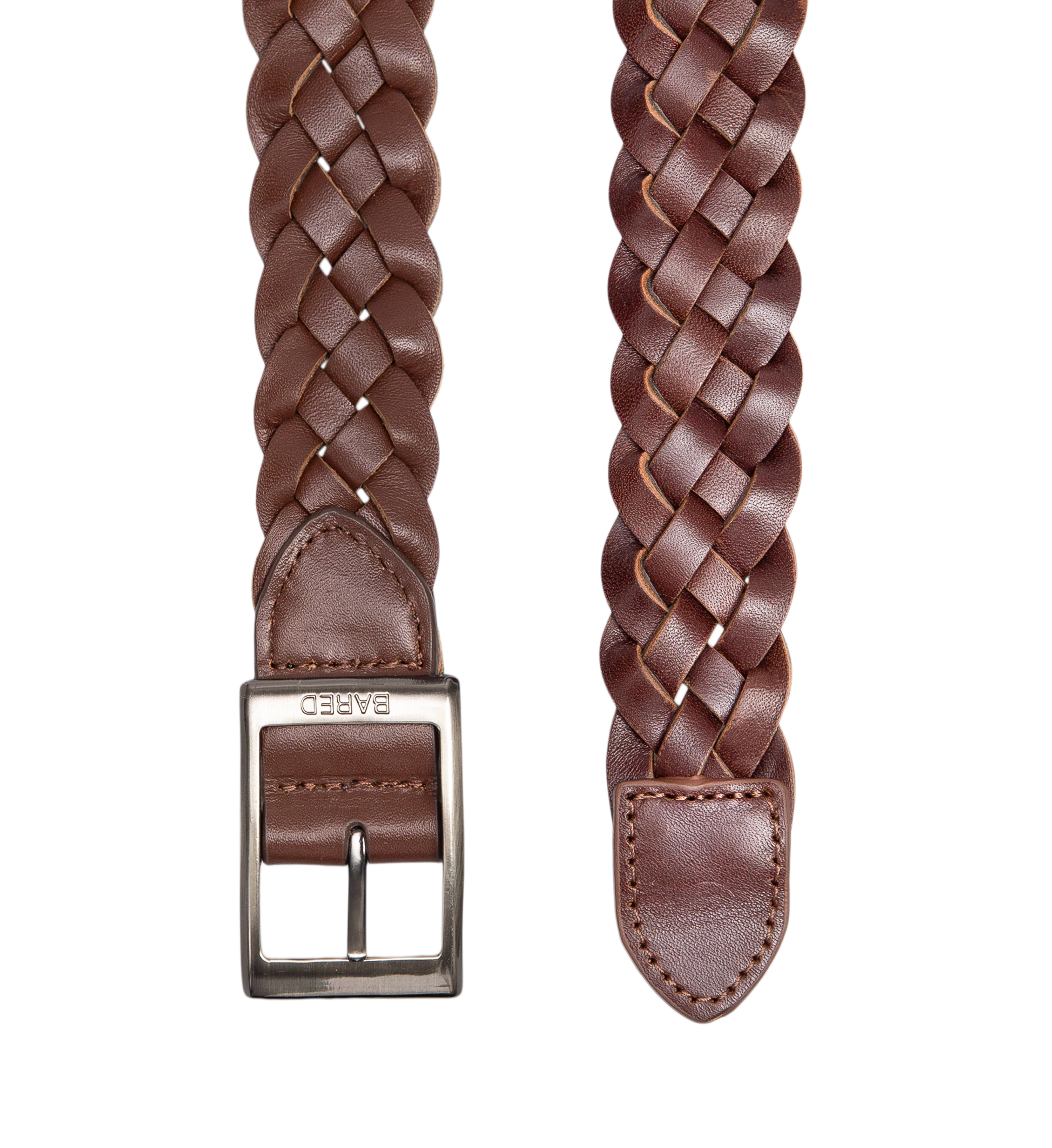 Bared Belt Choc Woven Leather