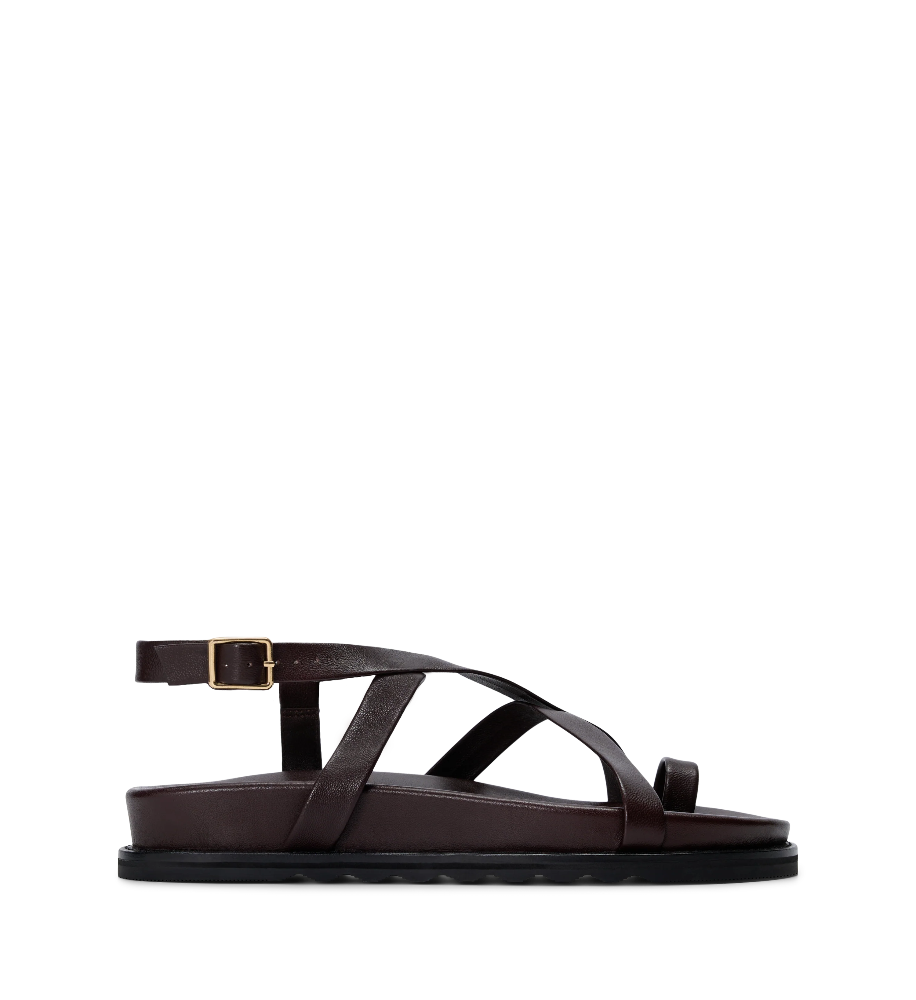 Nicator Chocolate Brown Leather Chunky Sandals