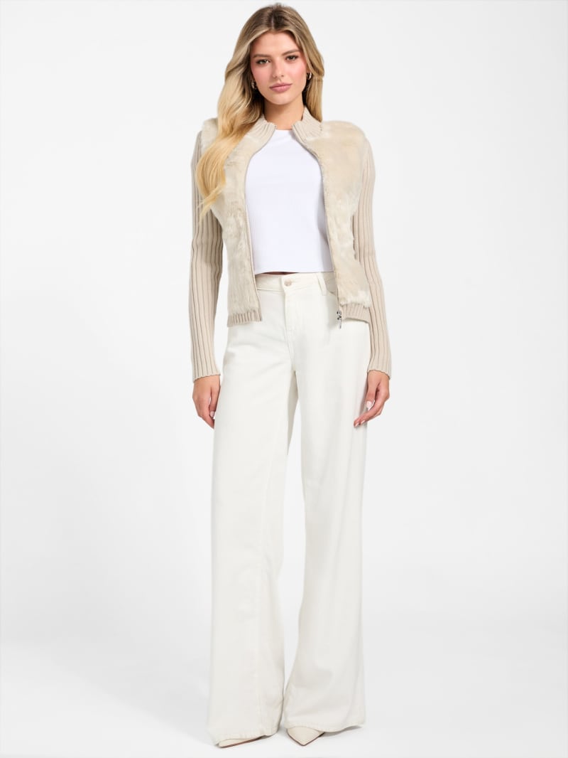 GUESS Eco Mila Faux-Fur Zipped Cardigan