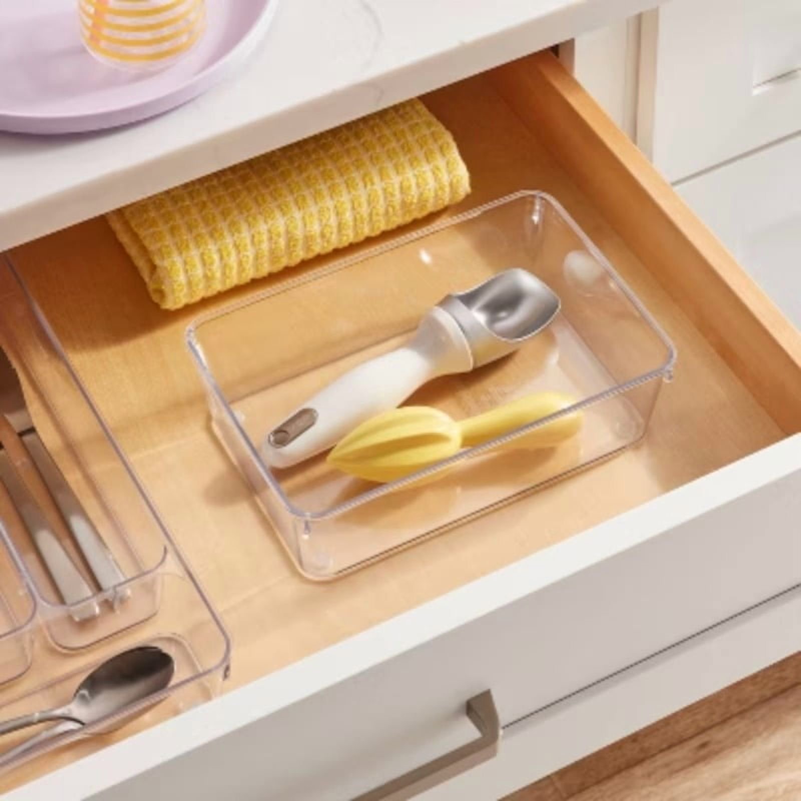 6"x9" Drawer Flatware Organizer -Clear PETG In-Drawer Storage Tray, Contemporary Kitchen Organizer