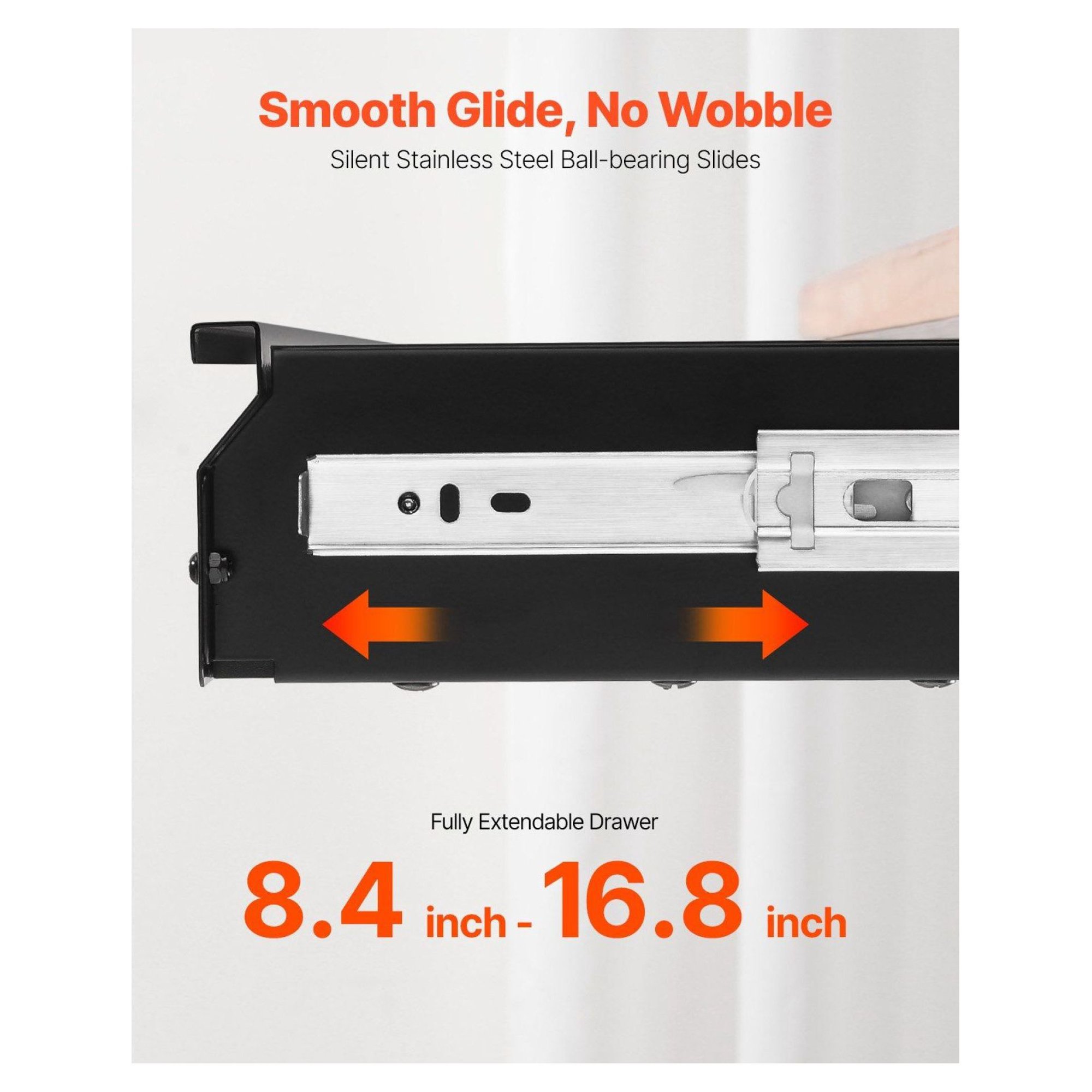 Under Desk Drawer Organizer 33 inch, Slide-out Storage Tray for Home Office, Keyboard Tray, Steel Construction, Space Saver