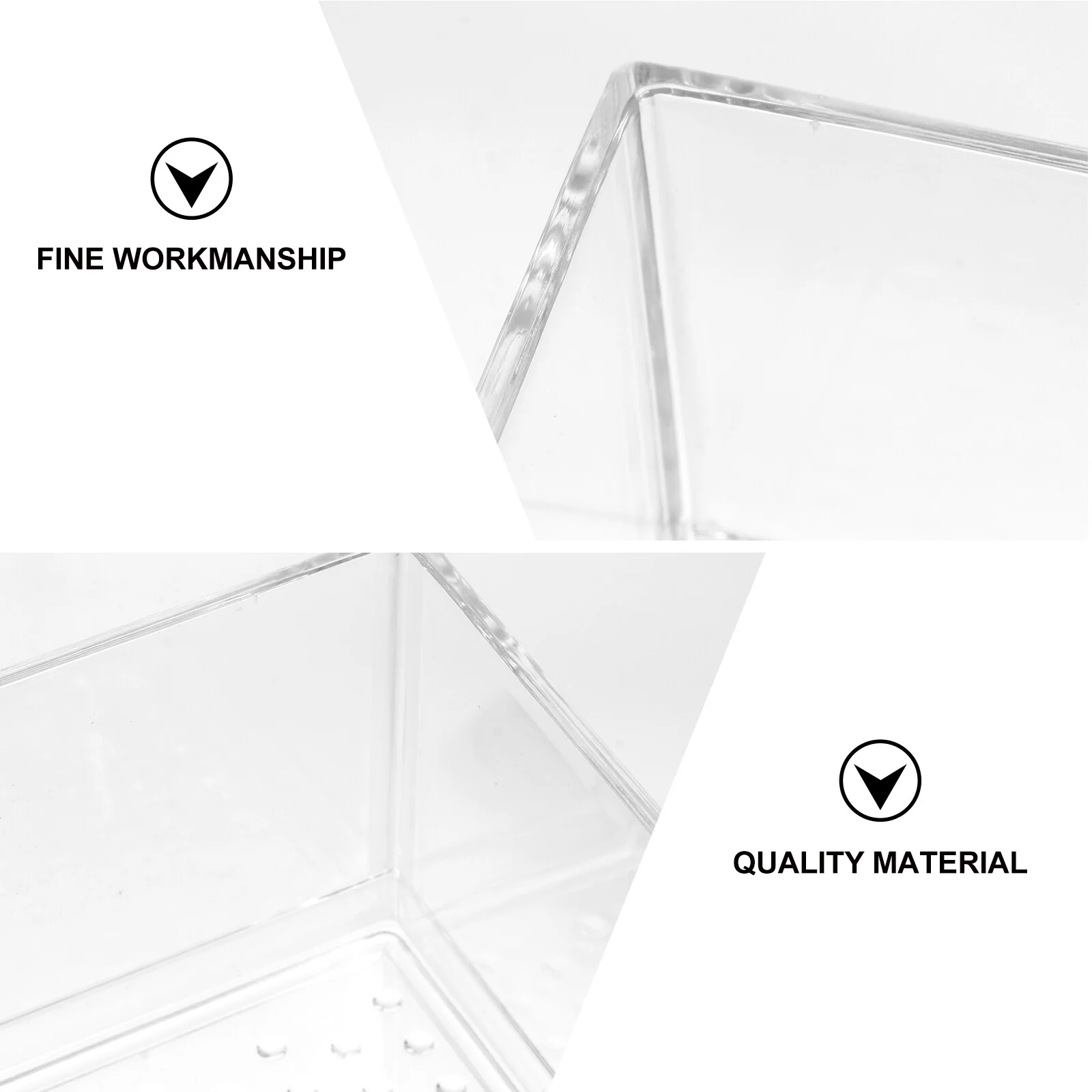 2pcs Desk Drawer Organizer Tray Transparent Drawer Divider Versatile Storage Box