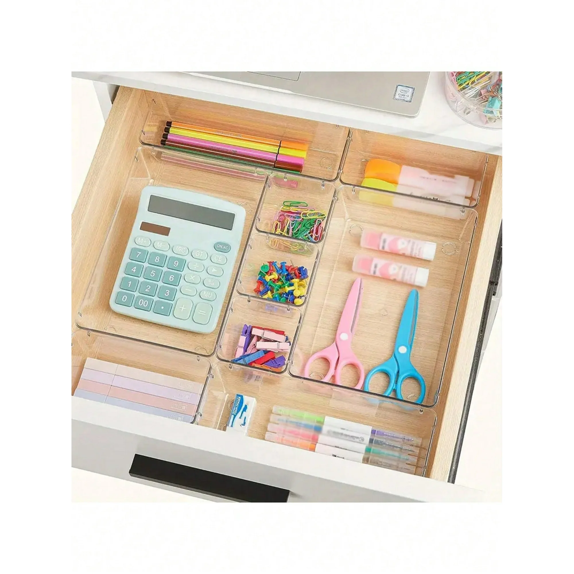 Clear Plastic Drawer Organizers Set, 4-Size Versatile Bathroom And Vanity Drawer Organizer Trays, Storage Bins For Makeup, Bedroom, Kitchen Gadgets Utensils And Office