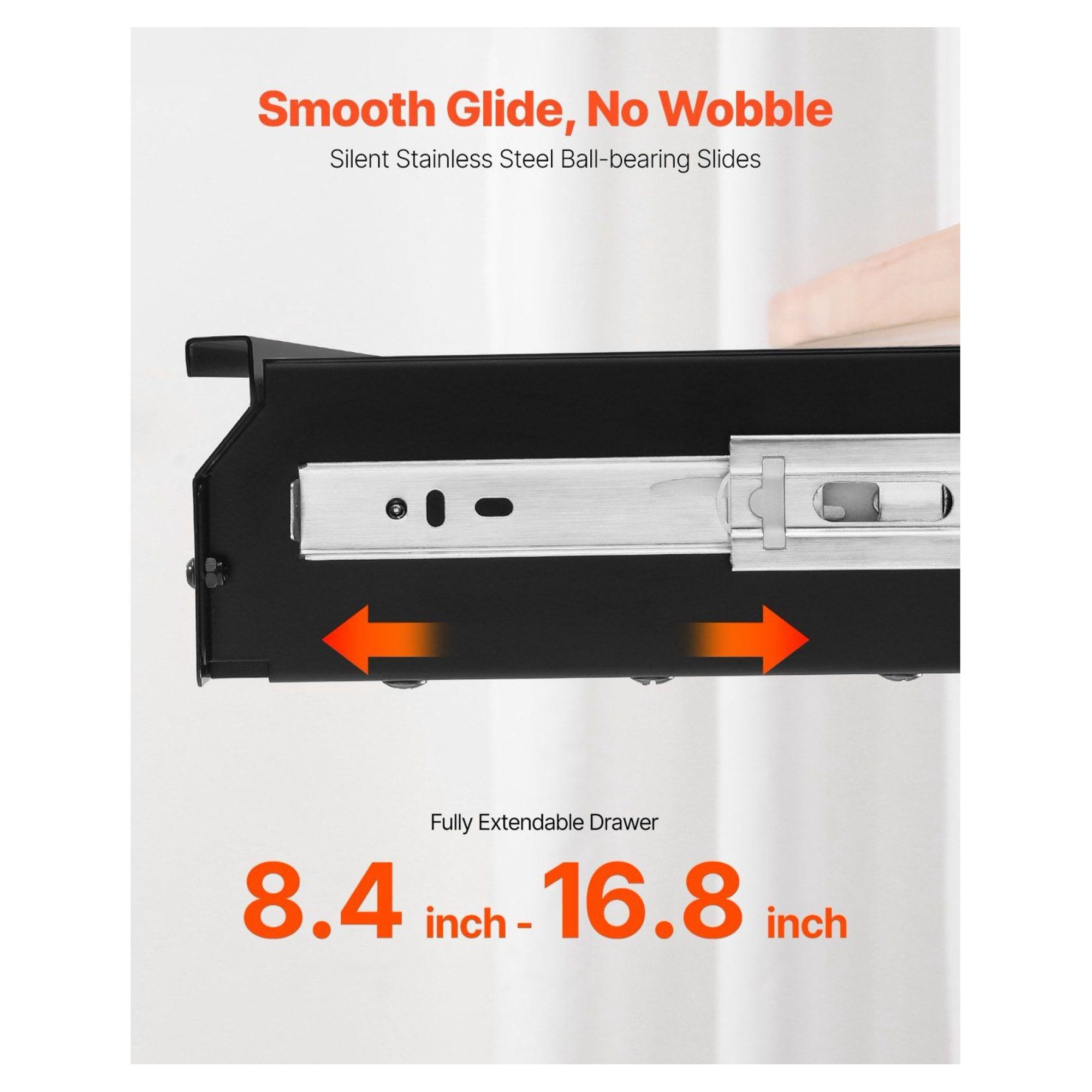 26 Inch Under Desk Drawer Organizer Slide-out Tray, Steel Under Desk Storage, Hidden Keyboard Tray, Space Saver for Home Office