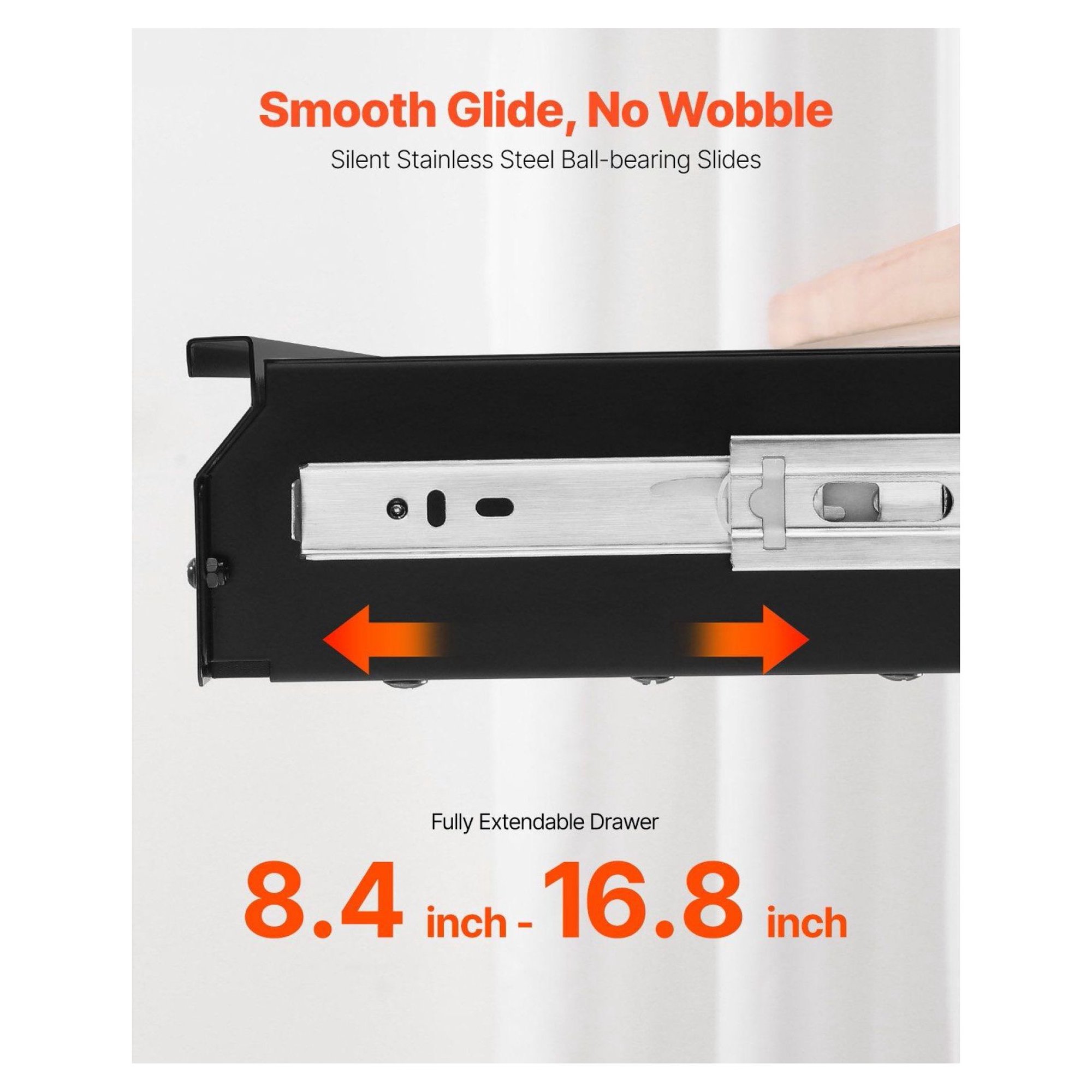 26 inch Under Desk Drawer Organizer, Slide-Out Storage Tray for Home Office, Keyboard Tray, Steel Construction, Smooth Sliding, Space Saver