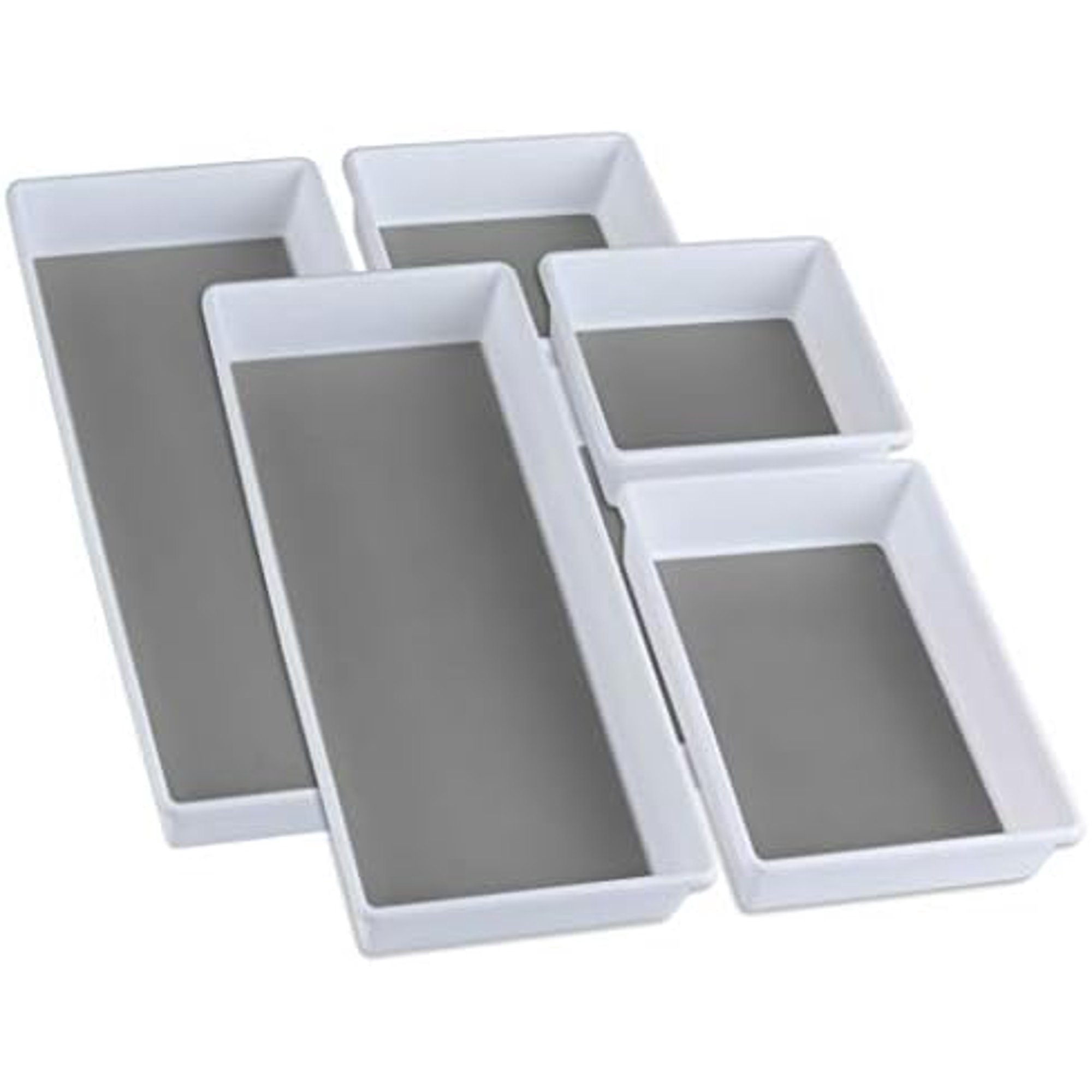 Drawer Organizers 3-Size | Kitchen, Desk, Junk Drawer Organization & Storage Tray [6 Pcs]