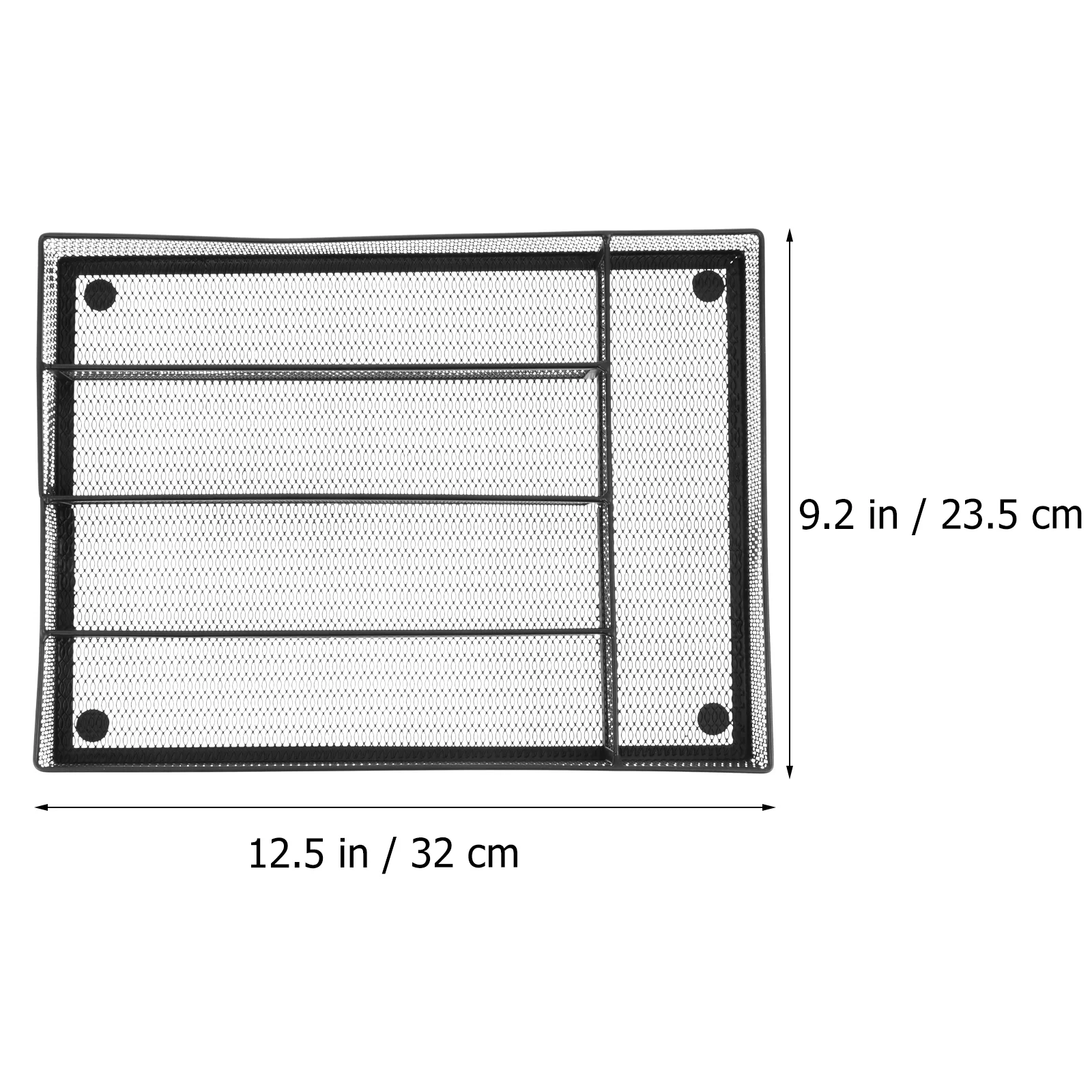 Drawer Storage Holders Metal Organizer Silverware Tray Bins Black