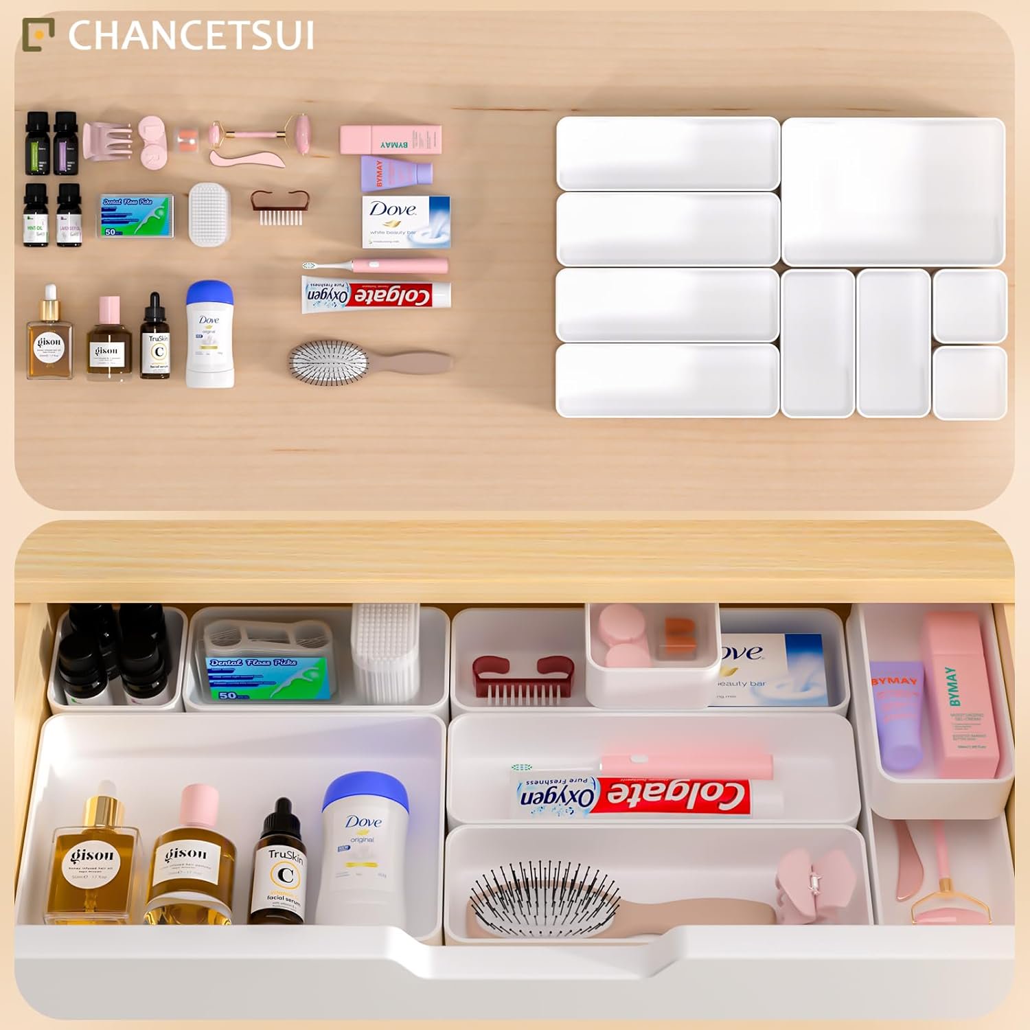 fdbtgysdb 9 Pcs Stackable Drawer Organizer Trays Set  Multifunctional Stackable Storage Trays for Vanity  Bathroom  Kitchen  Desk Drawer Organizer Office. Plastic Drawer Organizers Availa
