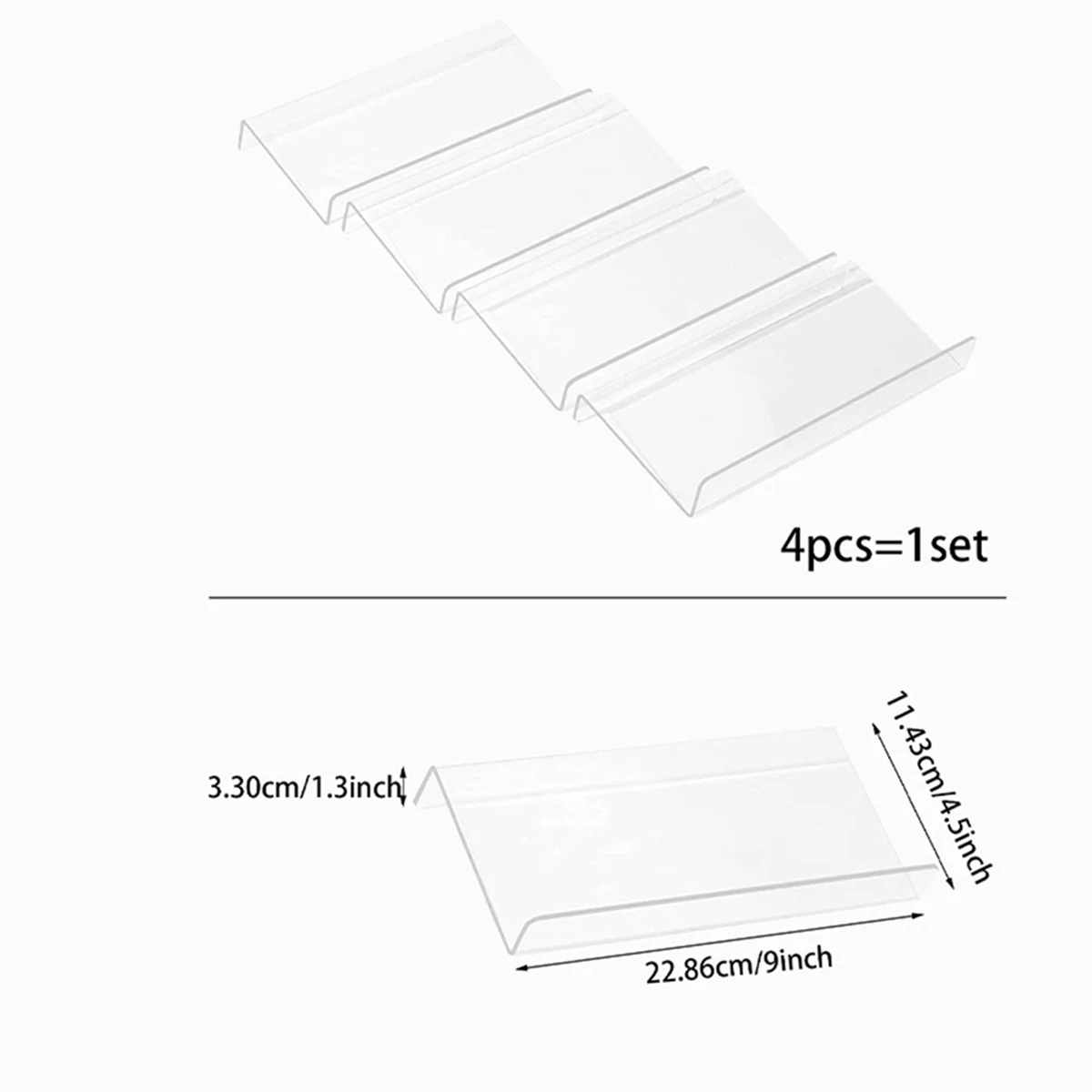 8X Clear Acrylic Spice Drawer Organizer,Seasoning Jars Drawers Insert,Kitchen Rack Tray (Jar Not Included)