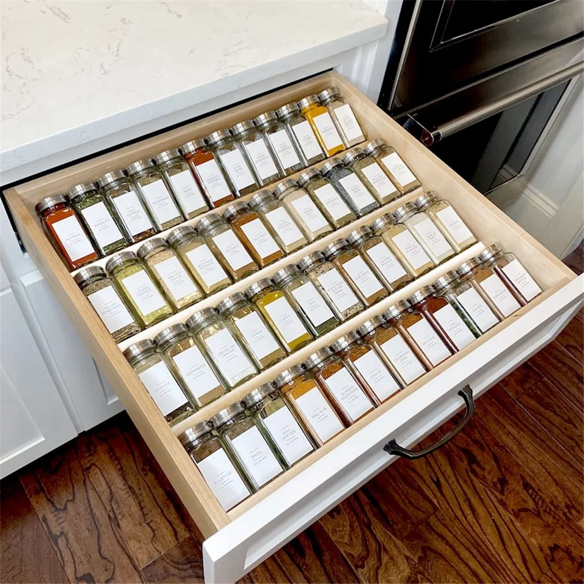 8pcs Clear Acrylic Spice Drawer Organizer,Seasoning Jars Drawers Insert,Kitchen Spice Rack Tray for Acrylic