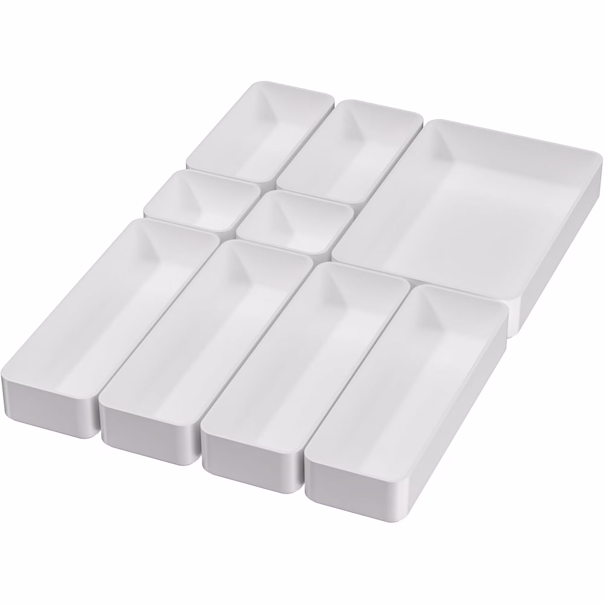 fdbtgysdb 9 Pcs Stackable Drawer Organizer Trays Set  Multifunctional Stackable Storage Trays for Vanity  Bathroom  Kitchen  Desk Drawer Organizer Office. Plastic Drawer Organizers Availa