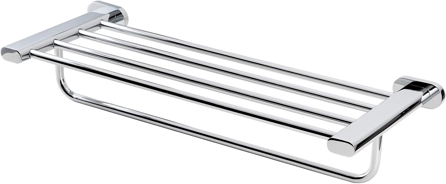 24-Inch Stainless Steel Towel Rack Wall Mounted, Bathroom Hotel-Style Shelf with Single Towel Bar,Multi-Towel Racks Holder for Bathroom SUS 304, Rustproof, Brushed Nickel Pack of 2