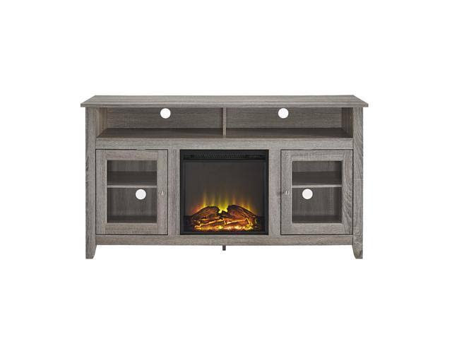 Ergode 58x22 Wood Highboy Fireplace Media TV Stand Console - Driftwood