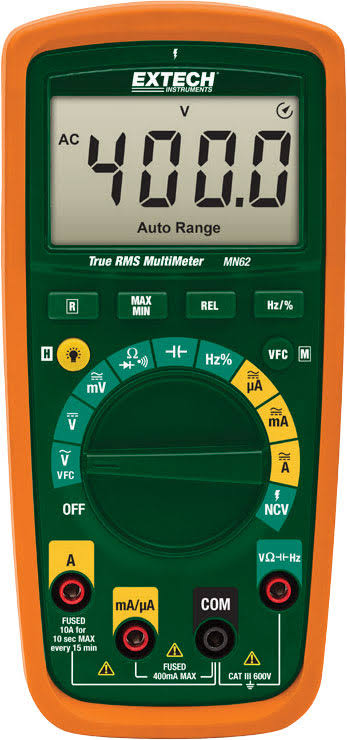 Extech MN62-K-NIST True RMS Multimeter with AC Voltage Detector Kit u0026 NIST