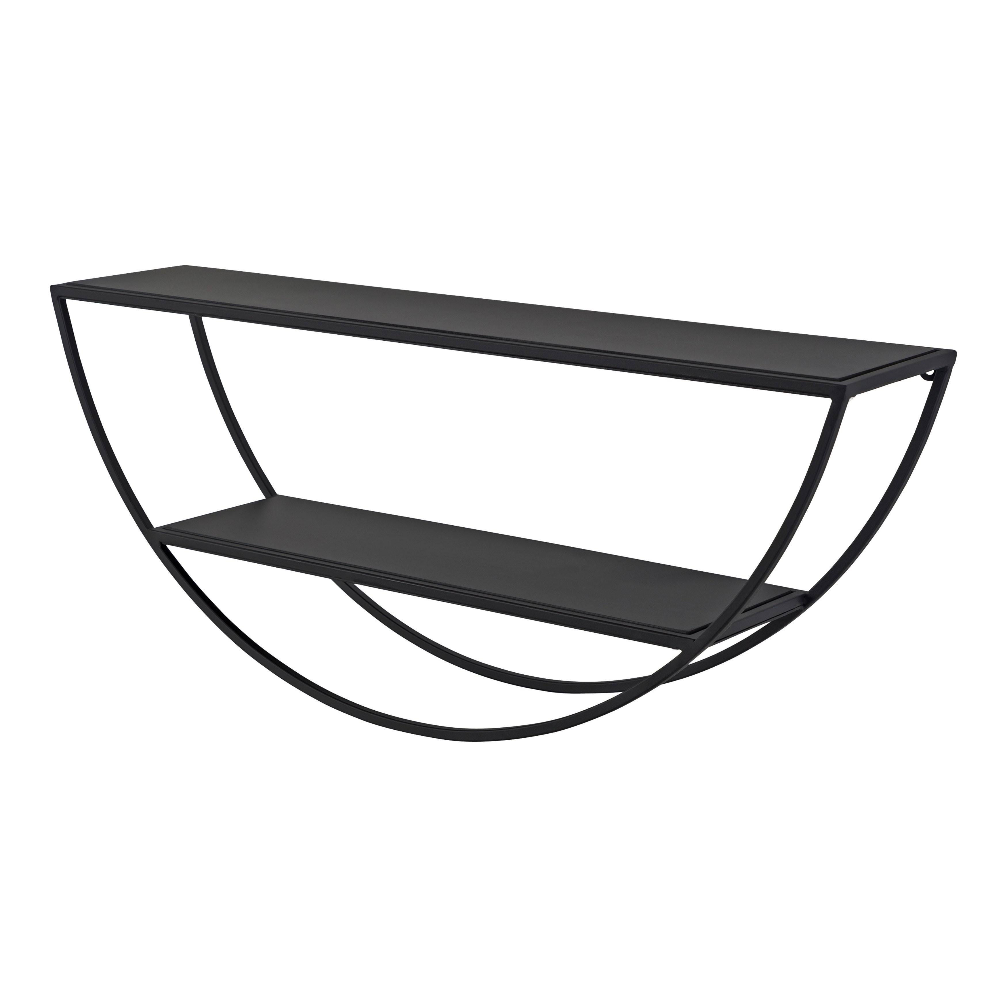 Kate and Laurel Tancill Half Circle Wall Shelf - 26x11 - Black