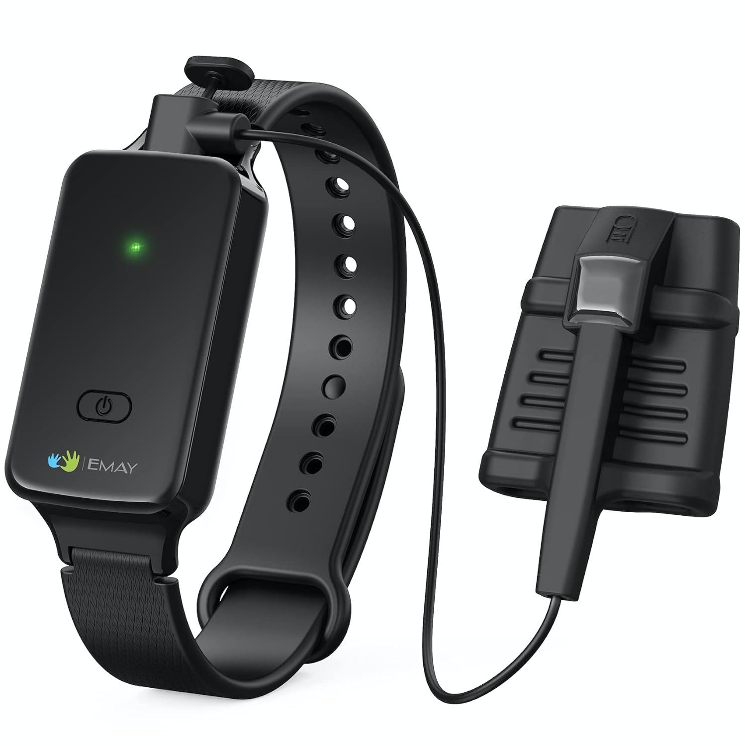 EMAY SleepO2 Wrist Pulse Oximeter with Silicone SpO2 Sensor | Bluetooth Sleep Oxygen Monitor Rechargeable for Continuous Blood Oxygen and Heart Rate Tracking | Free App with Overnight Report